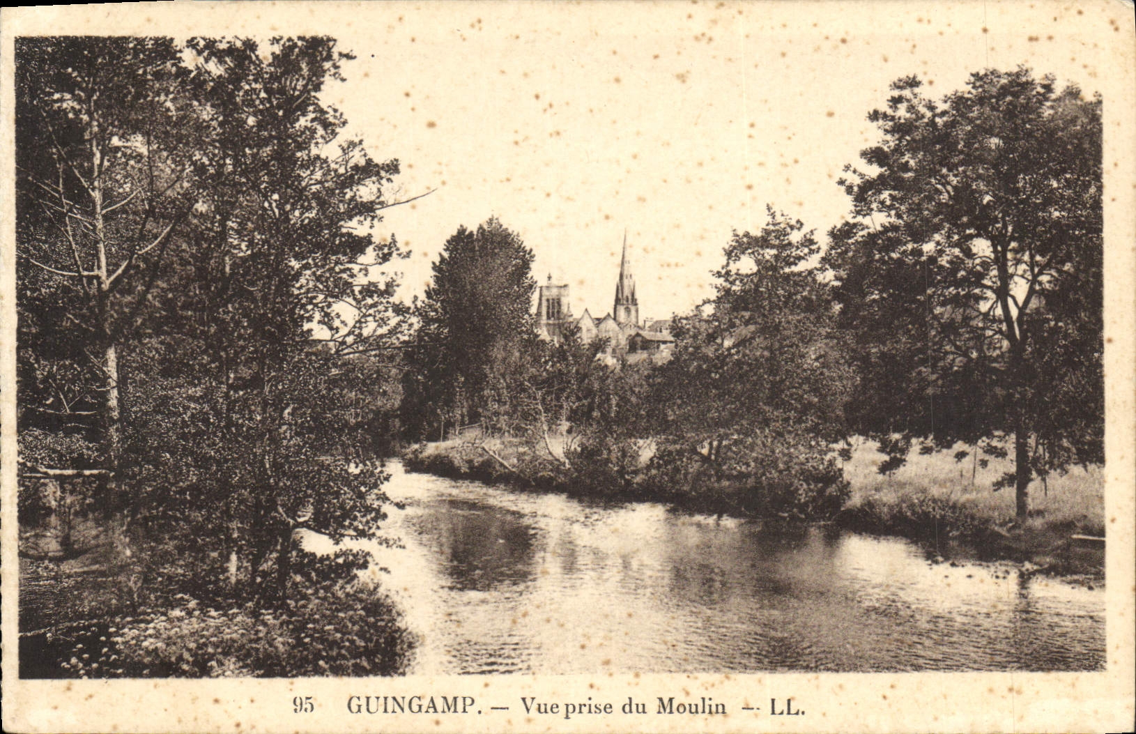 VINTAGE POSTCARD Guingamp Seen from of the Mill