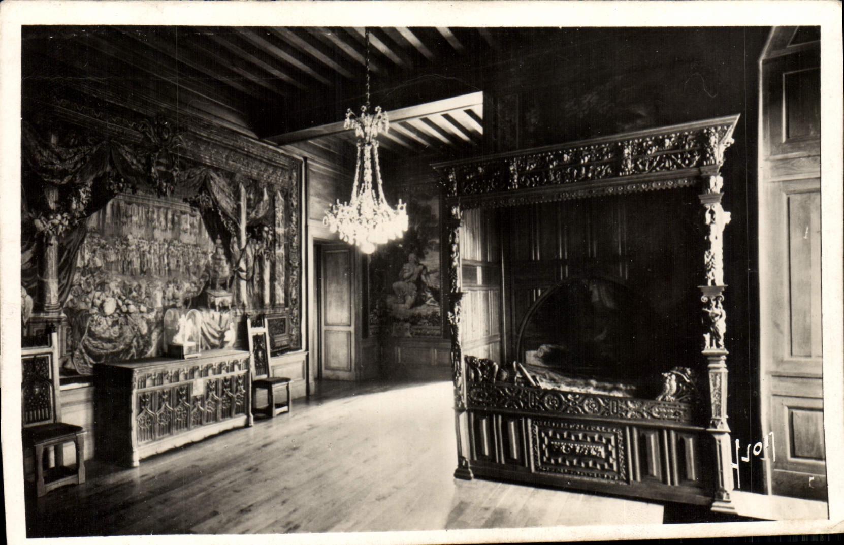 La POSTAL Pau de la VENDIMIA el cuarto del castillo tiene que dormir de la reina de Albret