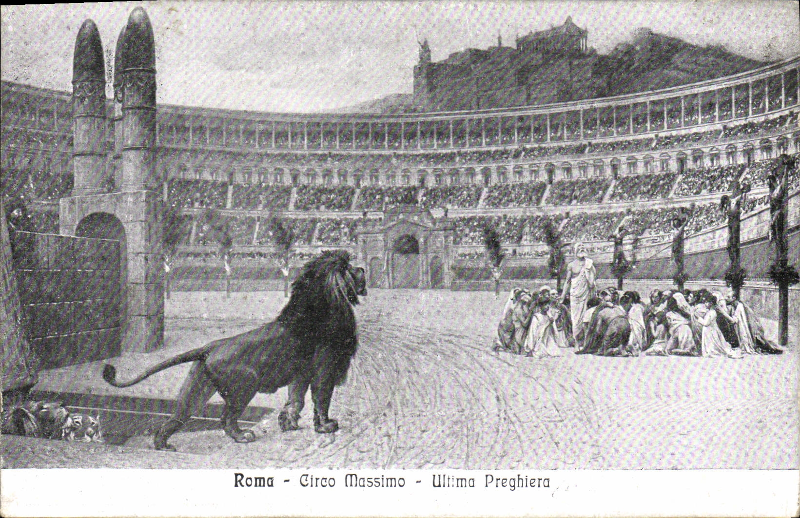 León de Roma Circo Máximo Ultima Preghiera de la POSTAL de la VENDIMIA