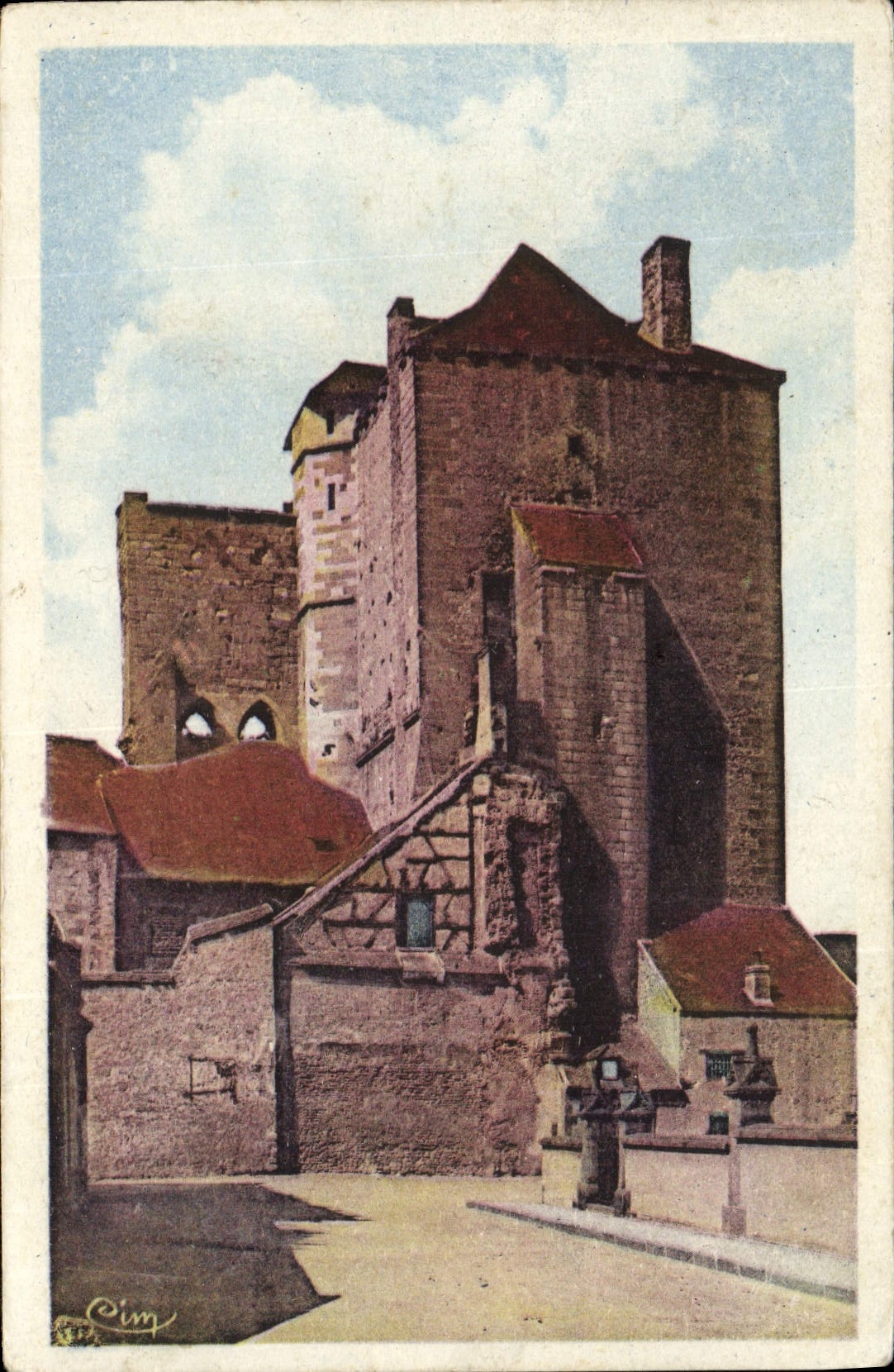 VINTAGE POSTCARD Moulins Old castle of the dukes of Bourbon