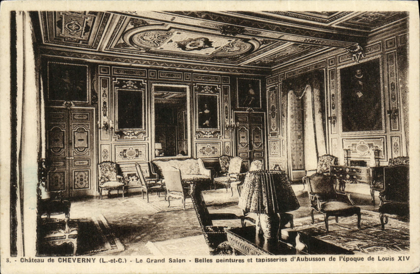 CPA Chateau De Cheverny Le grand Salon Belles peintures et tapisseries d'Aubusson de l'epoque de Louis XIV