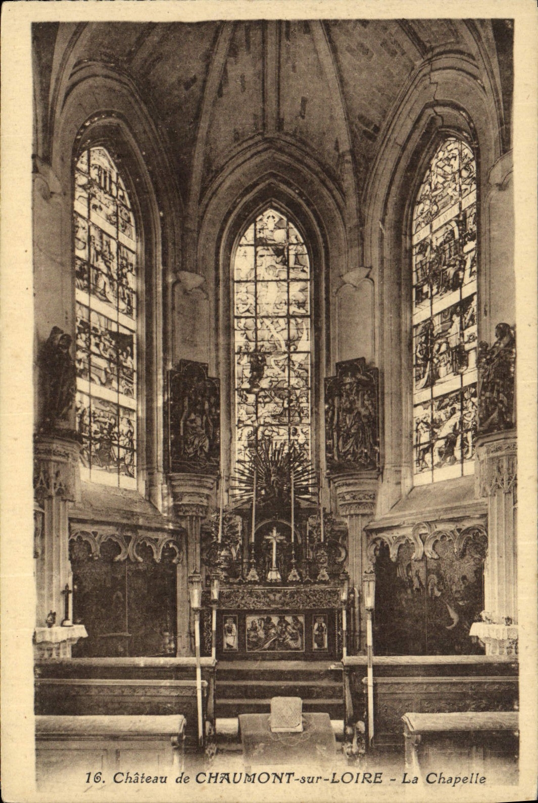 VINTAGE POSTCARD Chaumont the Castle on the Loire La Chapelle