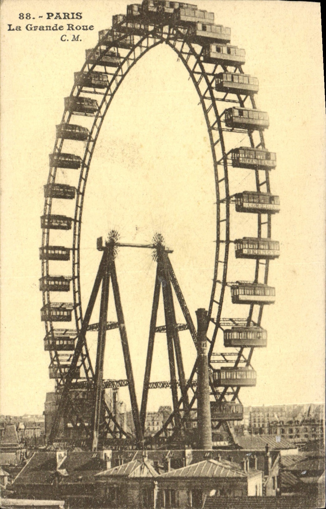 VINTAGE POSTCARD Paris the Large Wheel