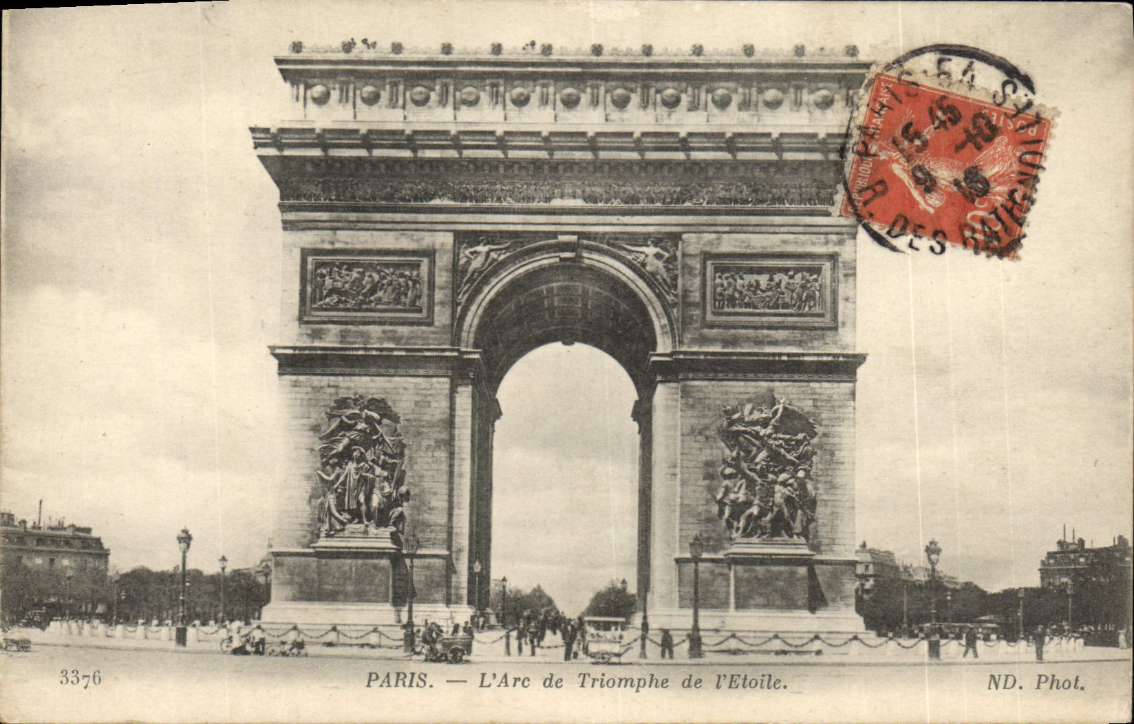 VINTAGE POSTCARD Paris Arc de Triomphe of Etoite