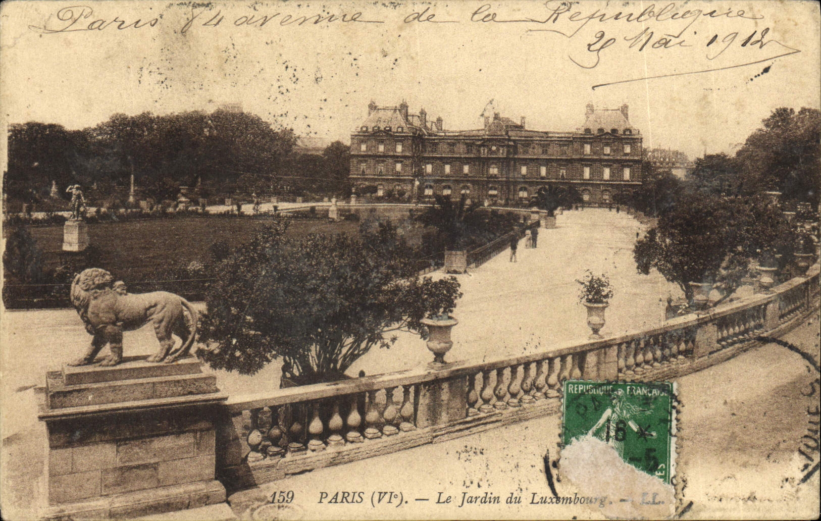 CPA Paris Le Jardin du Luxembourg Lion