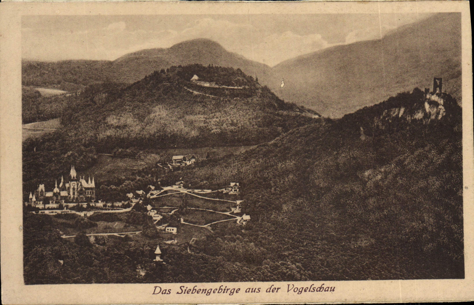 VINTAGE POSTCARD Das Siebengebirge aus der Vogelschau