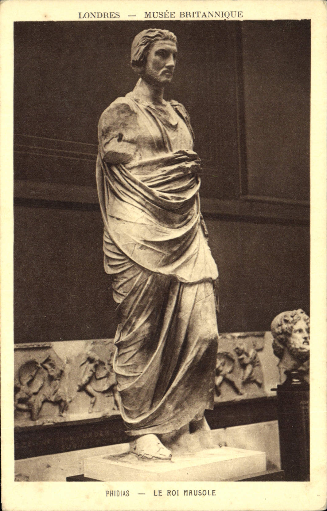 VINTAGE POSTCARD British London Museum Phidias king Mausole