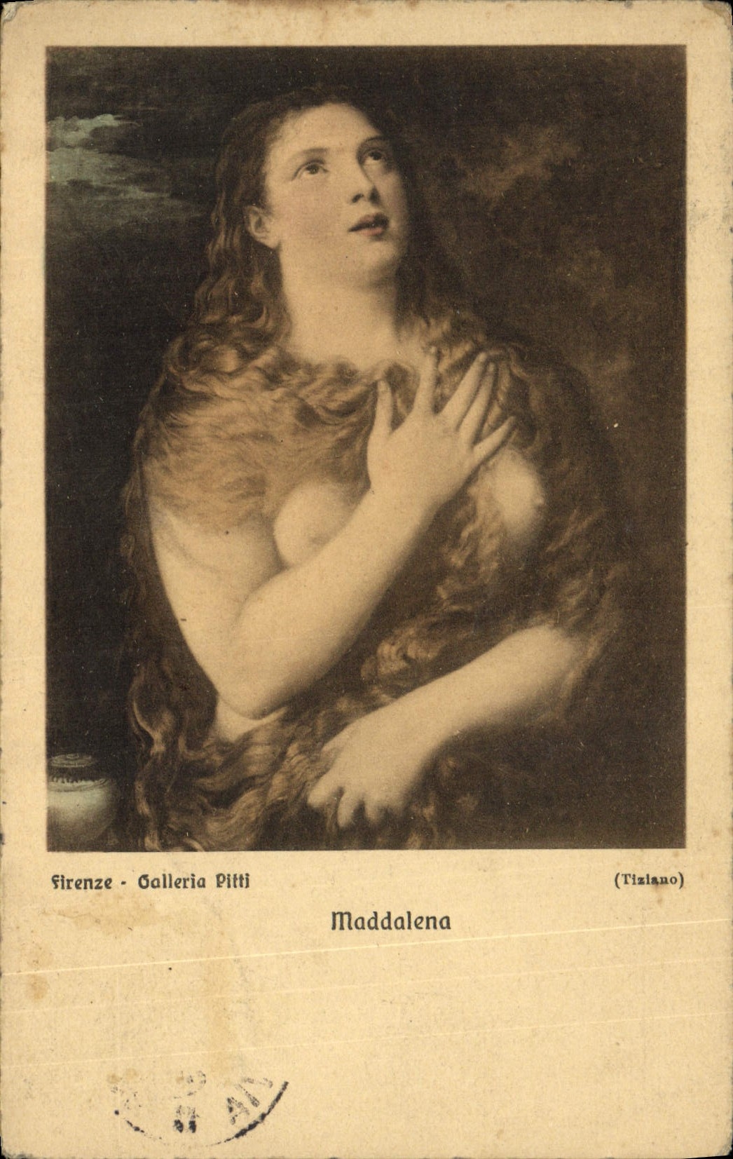 CPA Maddalena Firenze Galleria Pitti Tiziano