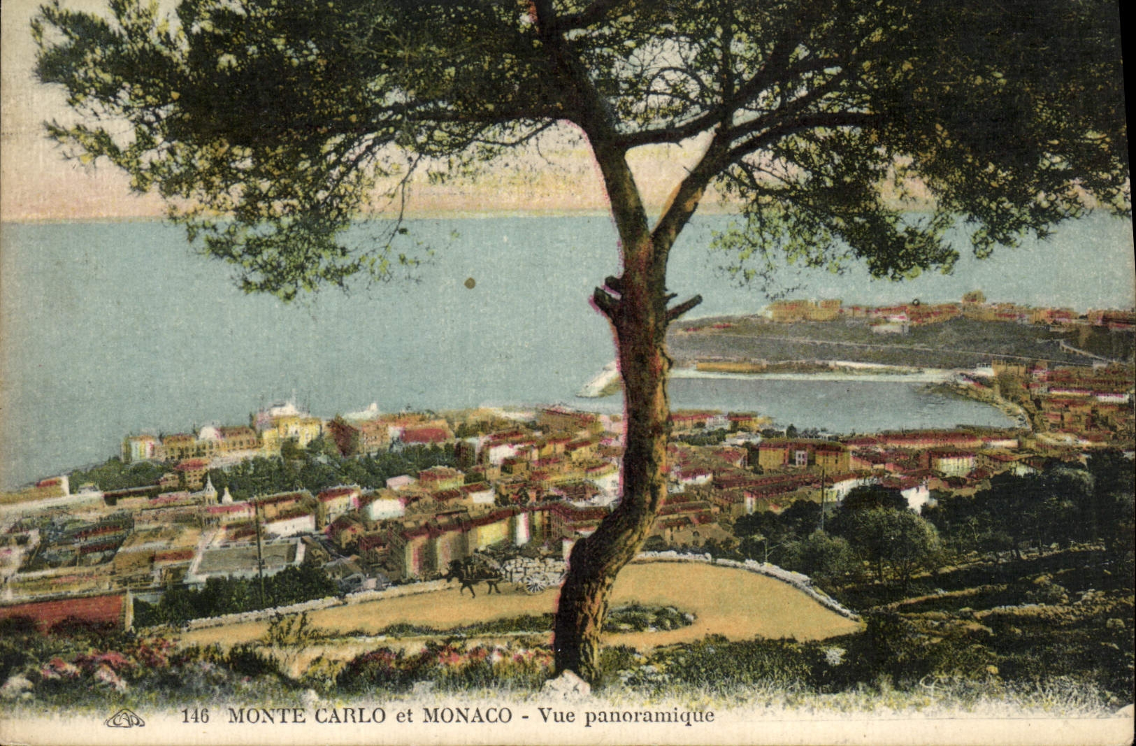 VINTAGE POSTCARD Monte Carlo and Monaco Panoramic View