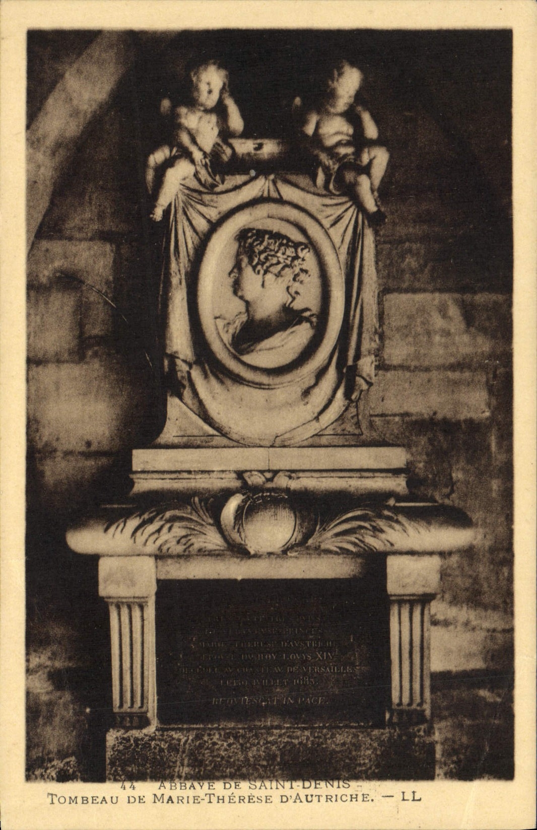Abadía de la POSTAL de la VENDIMIA Saint de la tumba de Denis de Marie Teresa de Austria