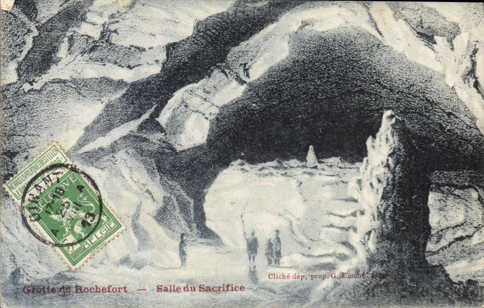 VINTAGE POSTCARD Cave of Rochefort Room of the Sacrifice