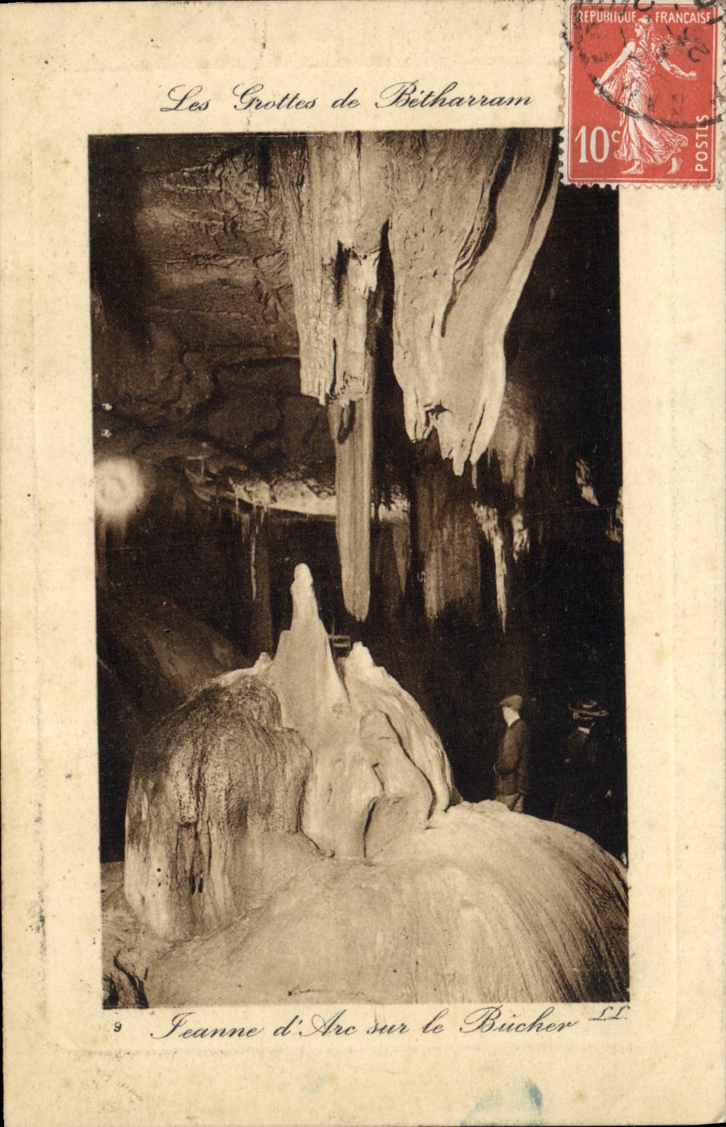 VINTAGE POSTCARD Caves of Betharram Jeanne d' Arc on roughing-hew it