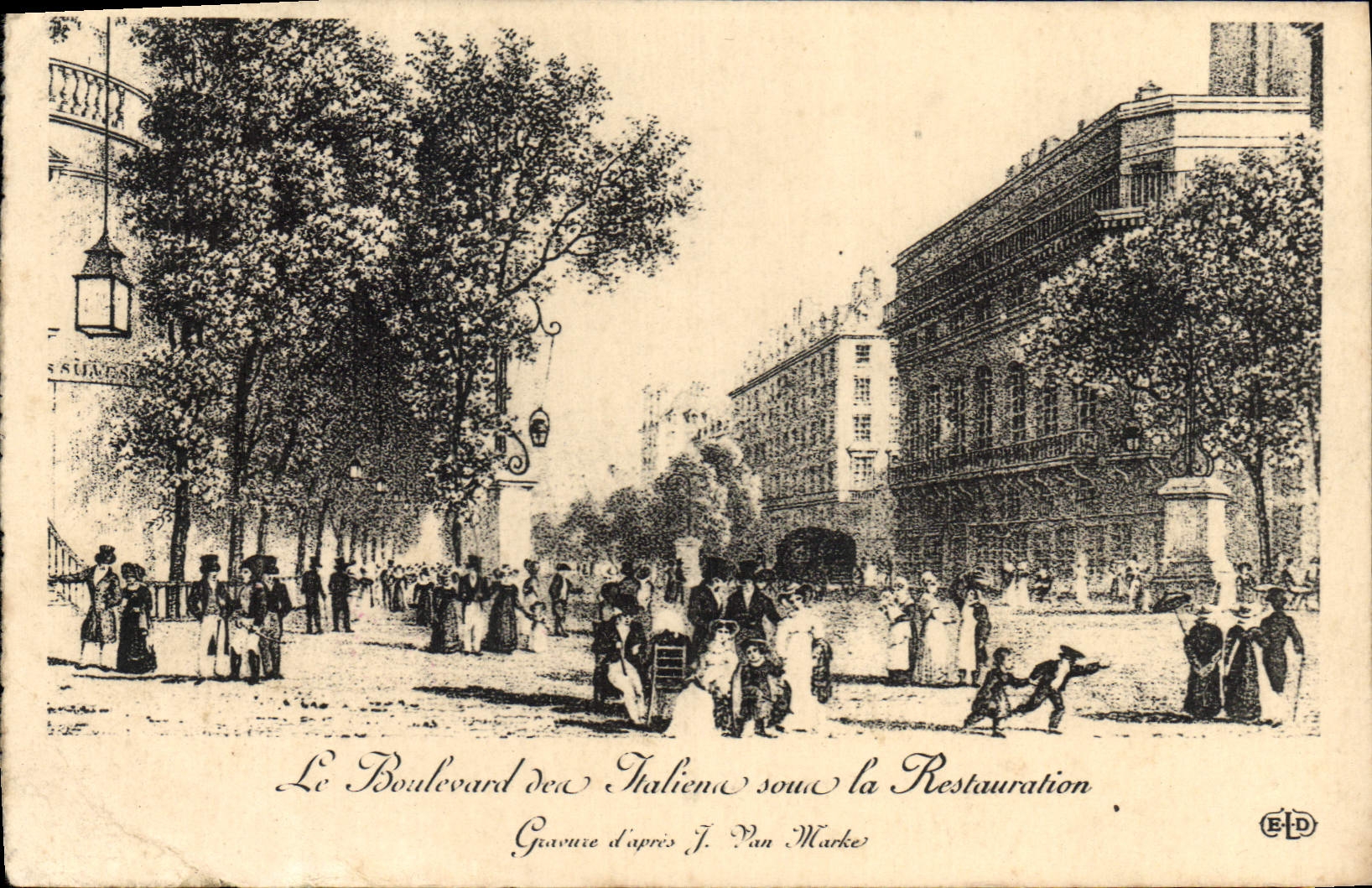 CPA Le Boulevard des Italiens sous la Restauration Paris