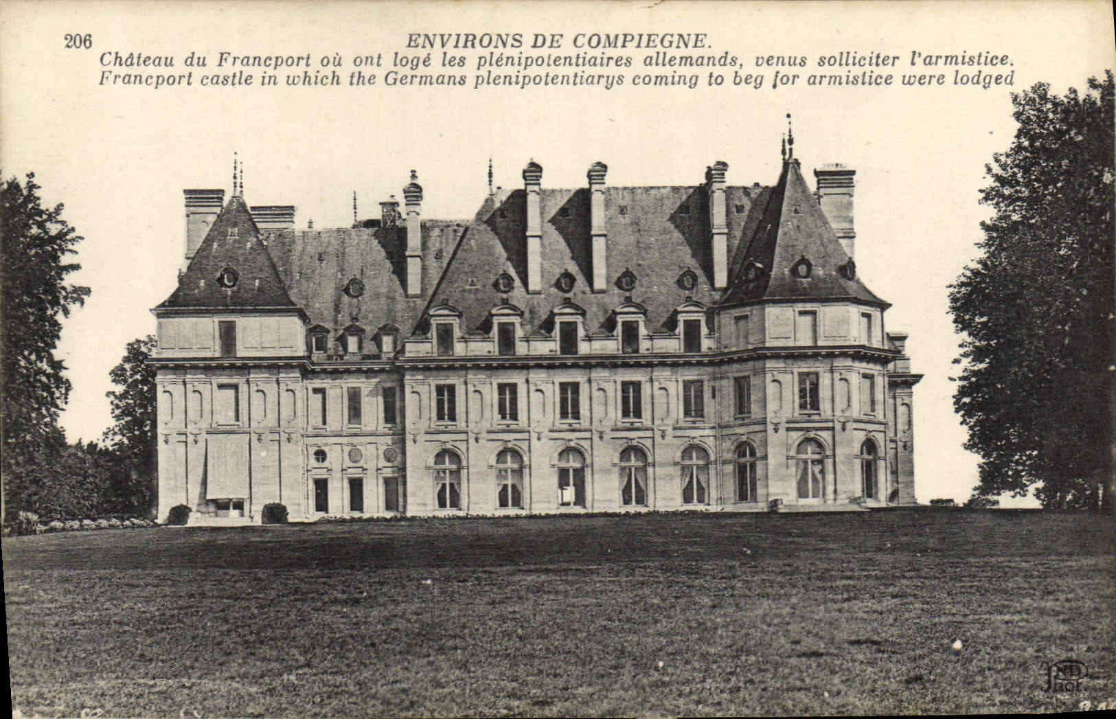 Alrededores de la POSTAL de la VENDIMIA del castillo de Compiegne de Francport