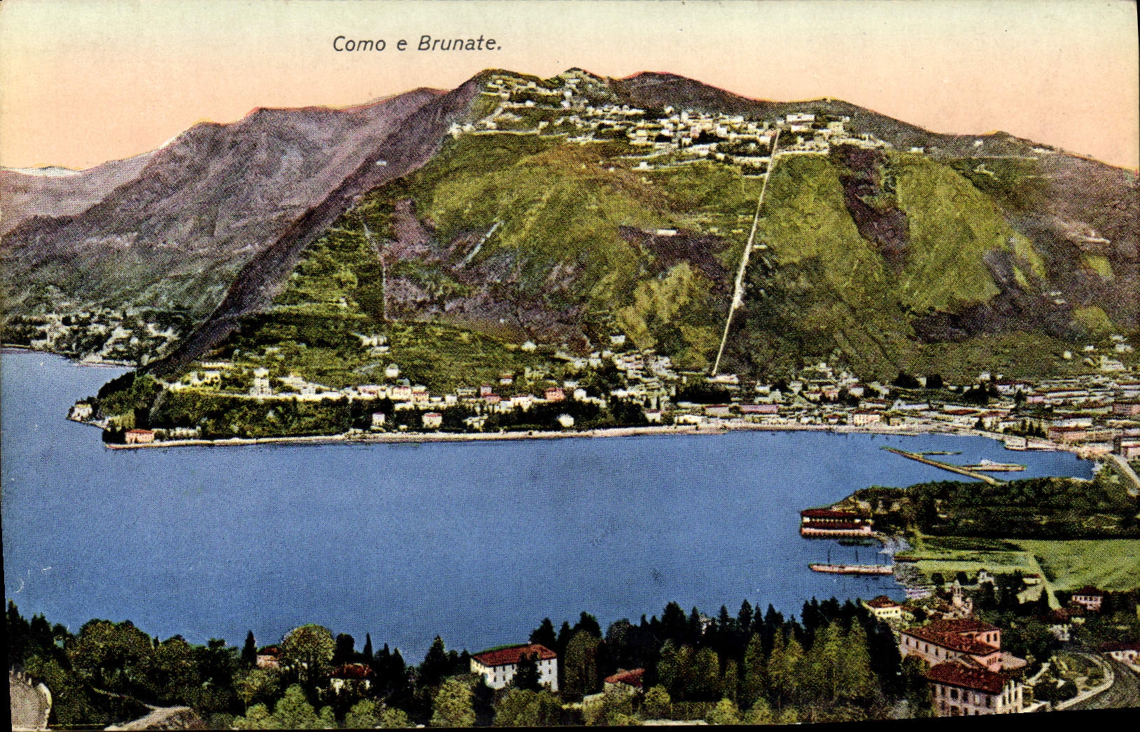 VINTAGE POSTCARD Como E Brunate