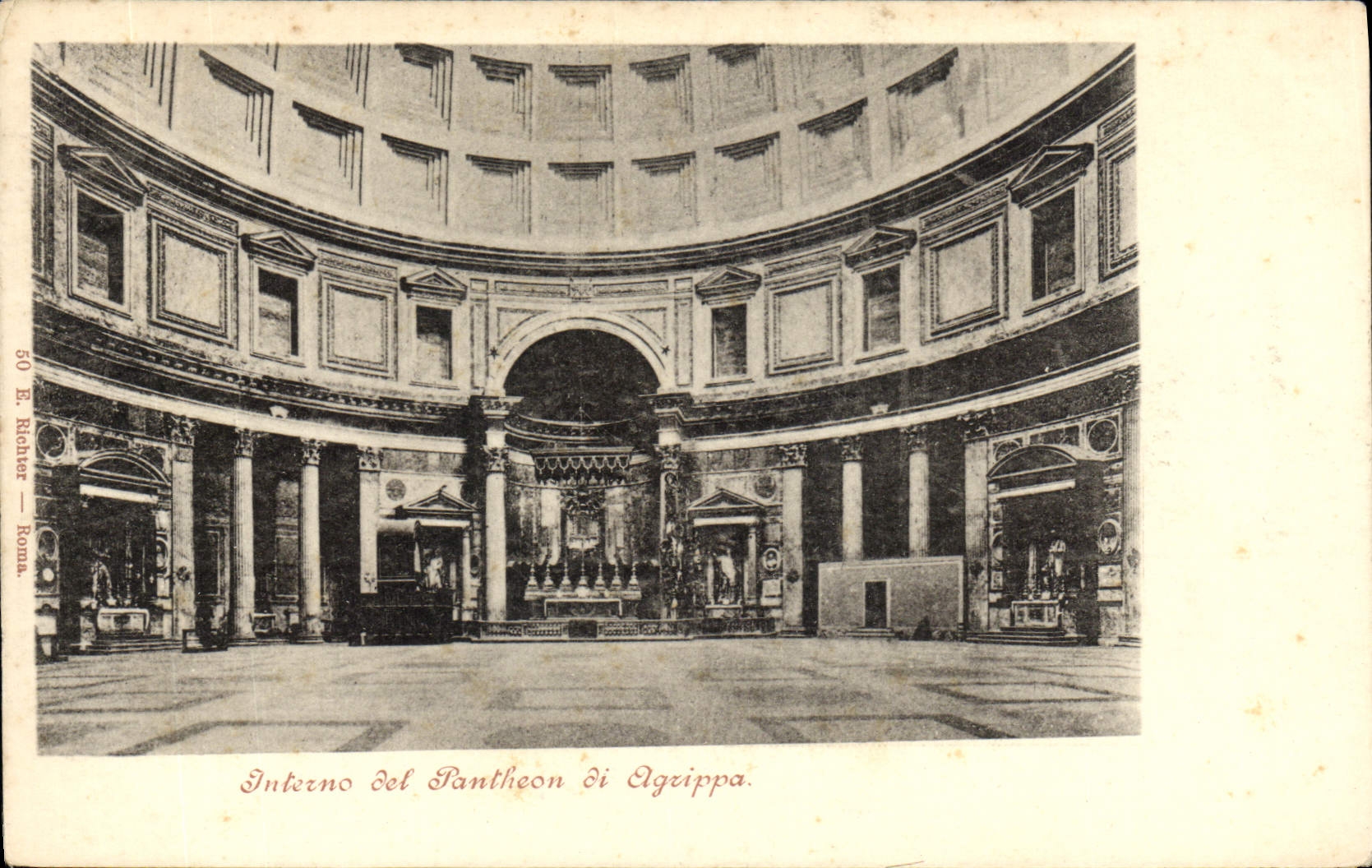 POSTAL Roma Interno LED de la VENDIMIA el panteón di Agrippa