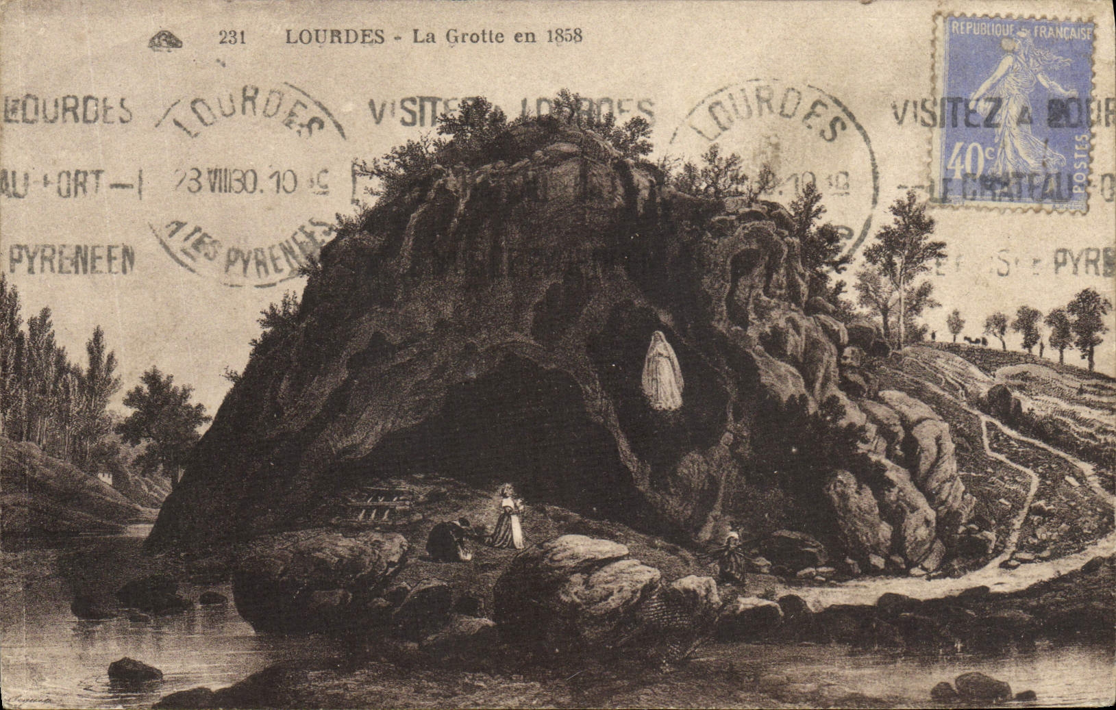 VINTAGE POSTCARD Heavy the Cave in 1858