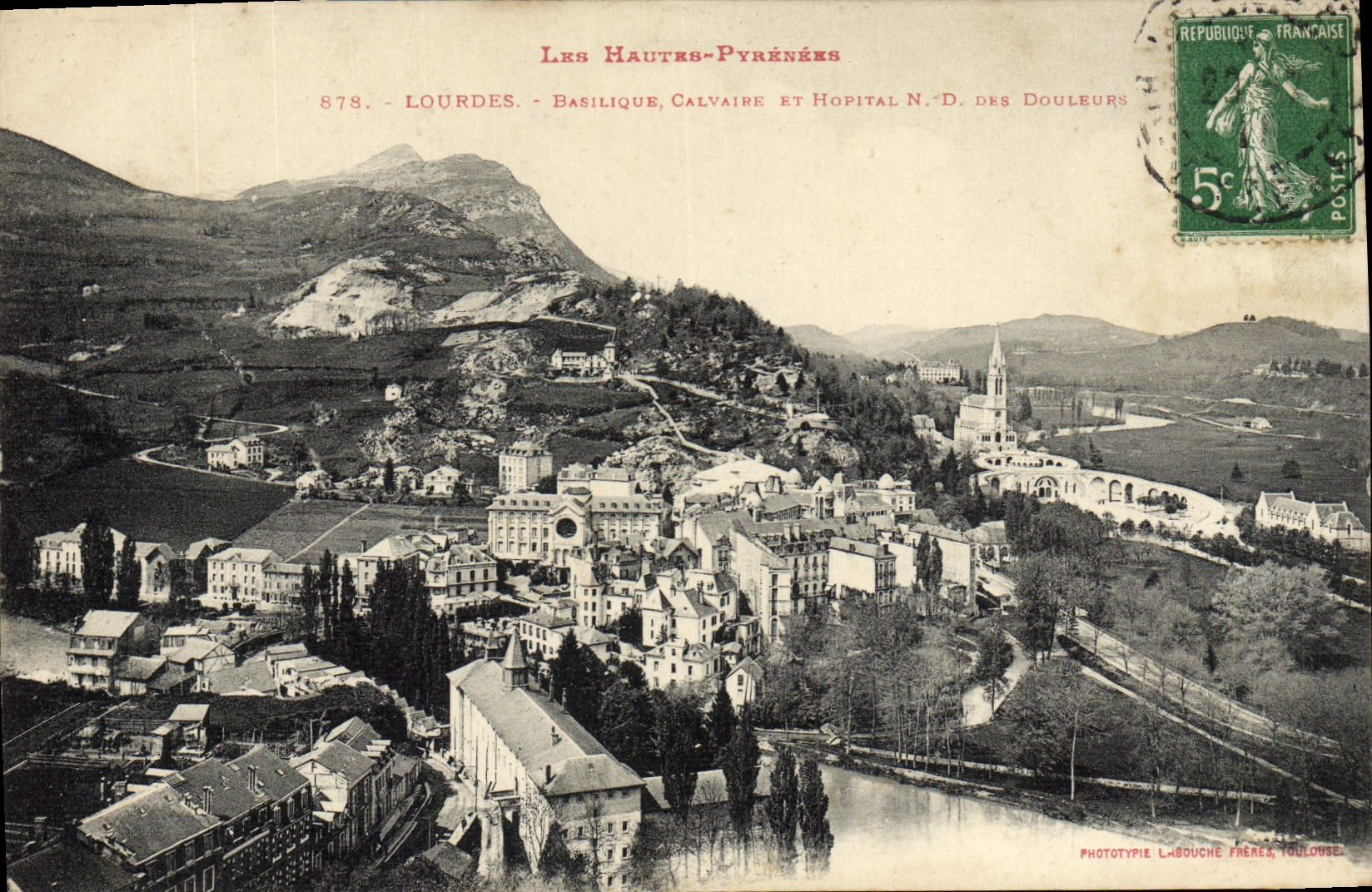 VINTAGE POSTCARD Heavy Basilica Martyrdom and Notre Dame Hospital Of the Pains