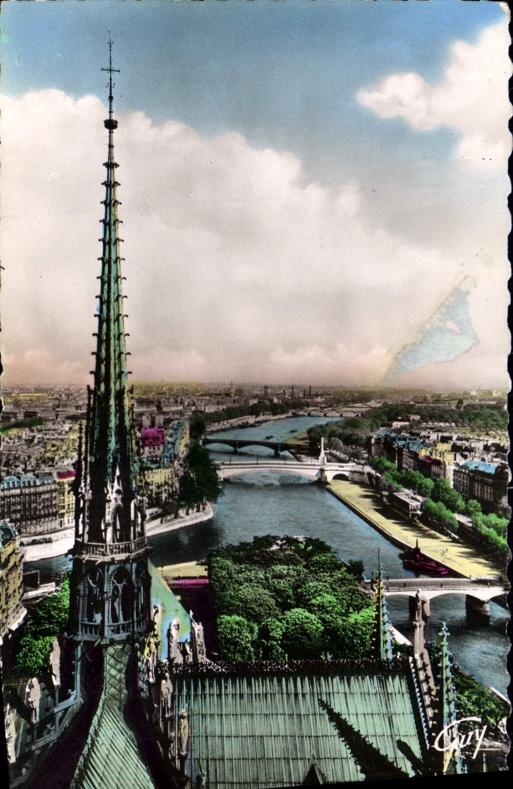 MODERN CARD Paris and Its Wonders the Seine upstream of Notre Dame