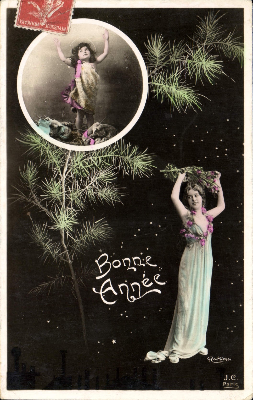 VINTAGE POSTCARD Fantasy Child wife Angel