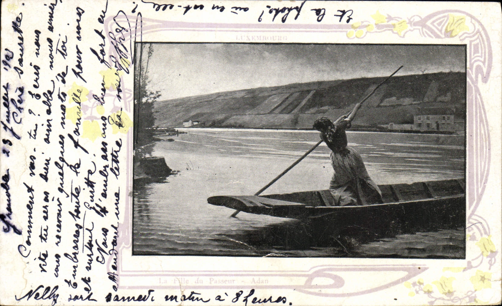 VINTAGE POSTCARD Fantasy the girl of the Adan frontier runner