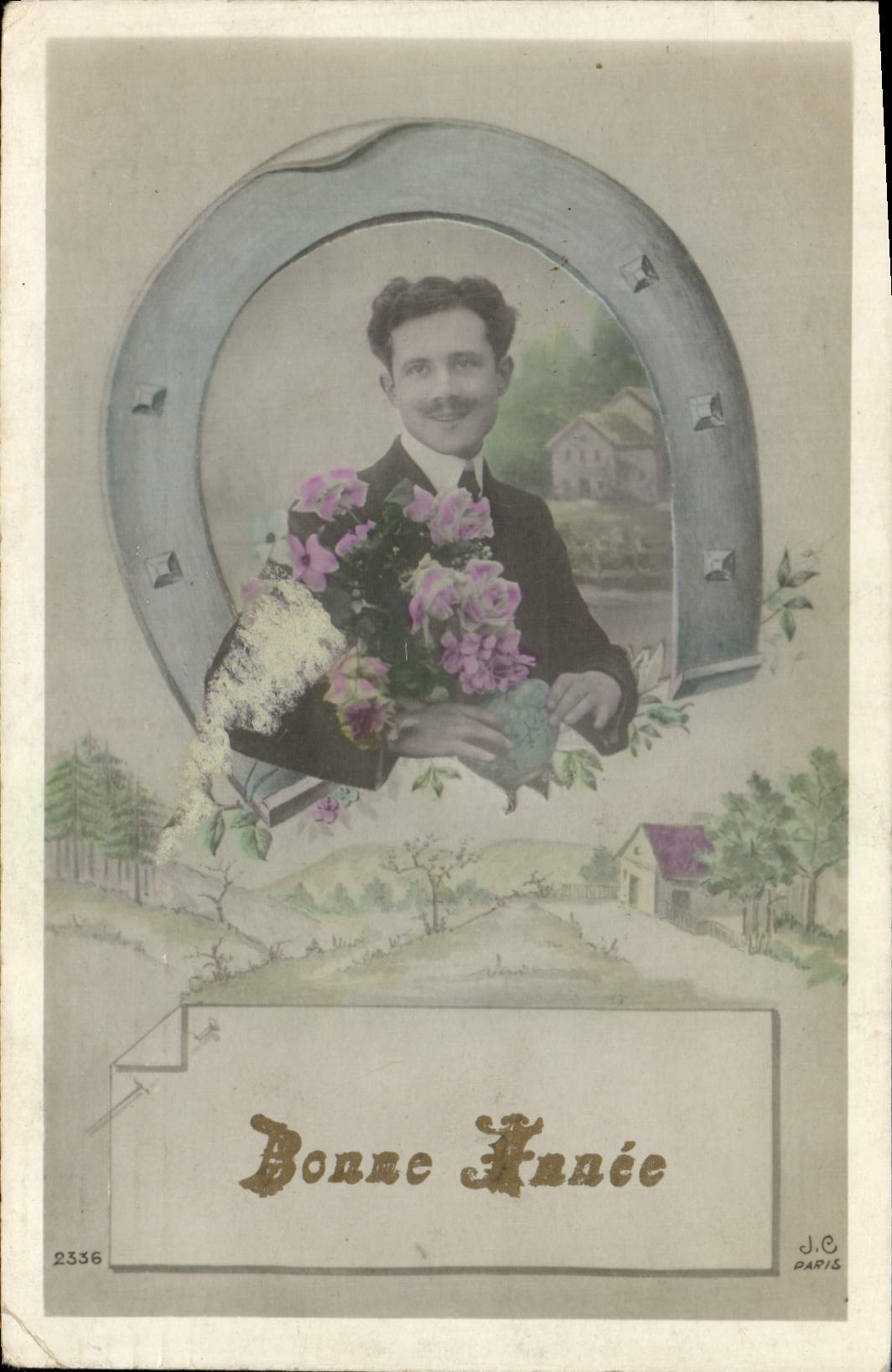 Herradura del hombre de Fantaisie de la POSTAL de la VENDIMIA