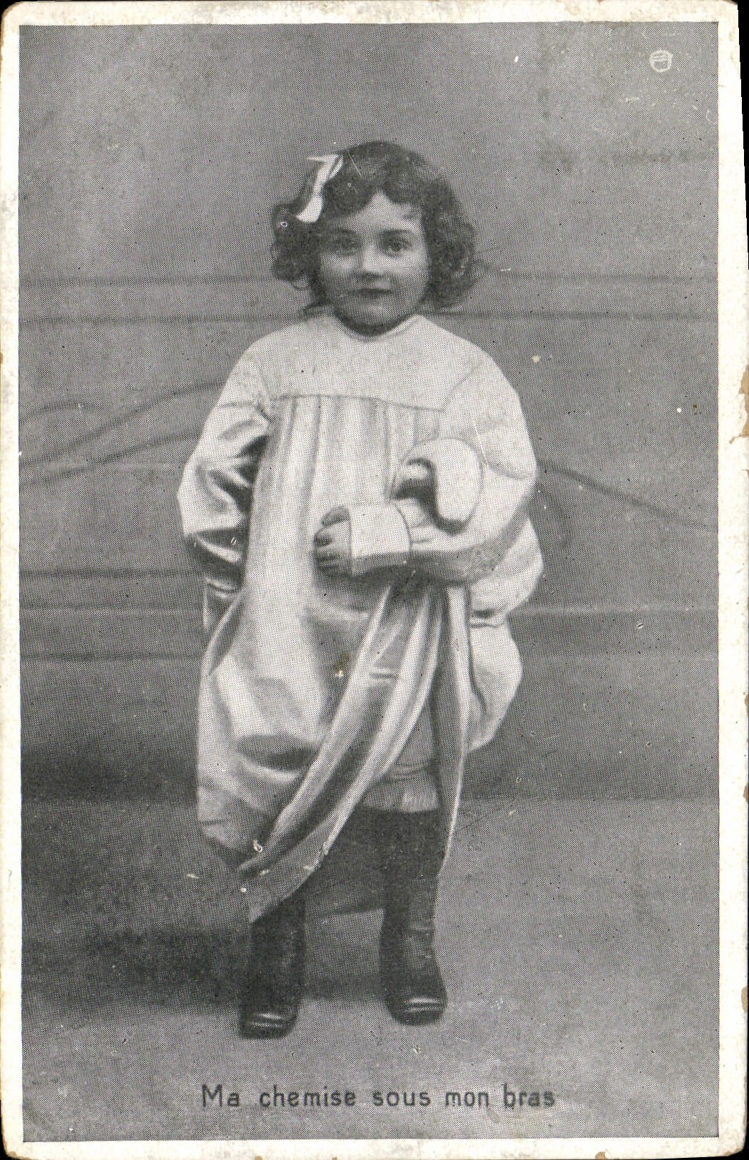 VINTAGE POSTCARD Fantasy Child My shirt under my arm