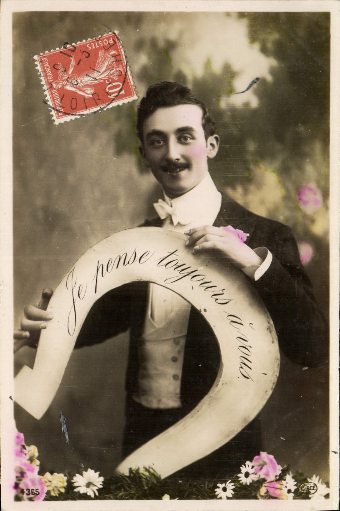 CPA Fantaisie Homme Fer a cheval