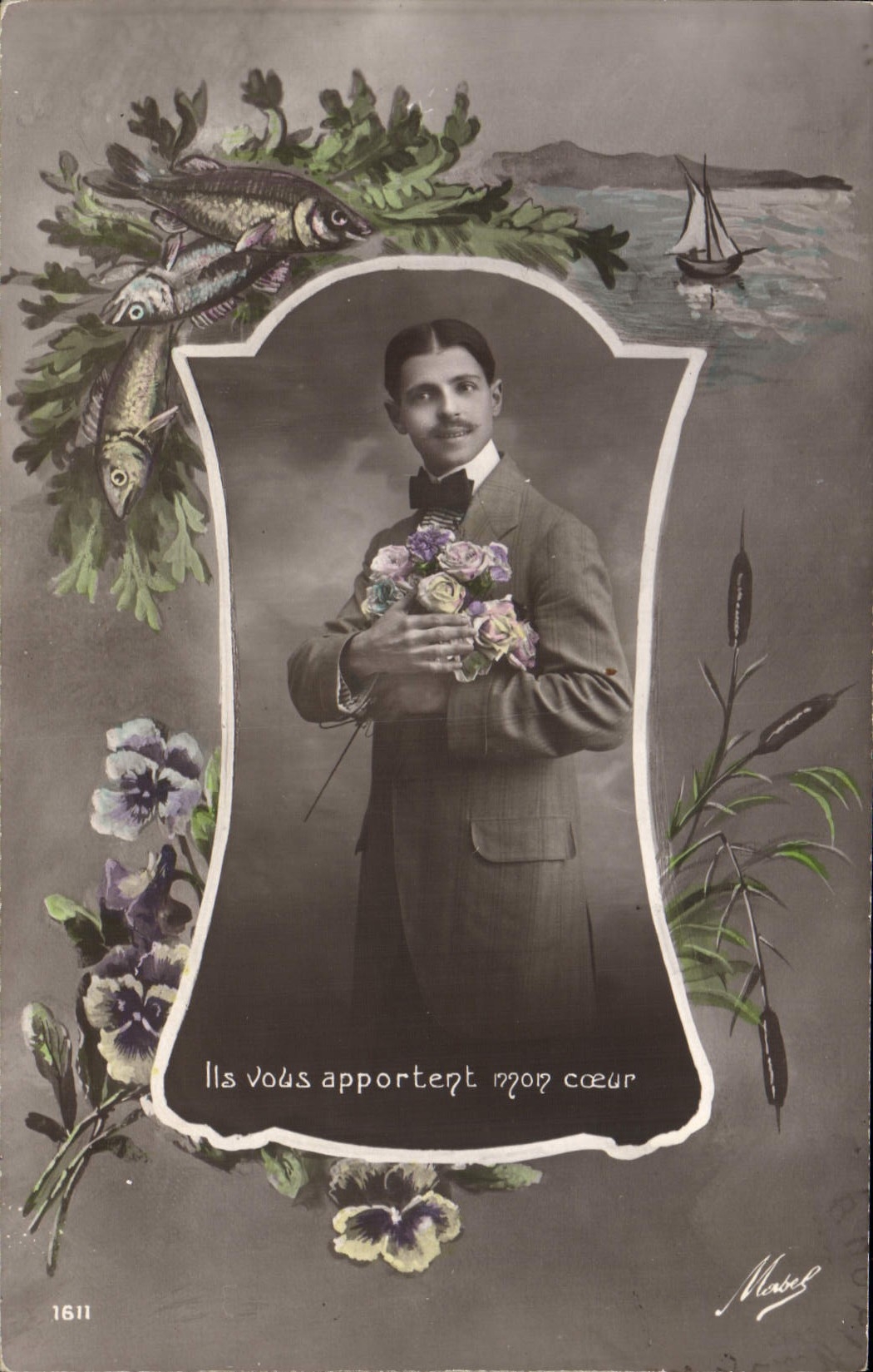 CPA Fantaisie Homme Poissons