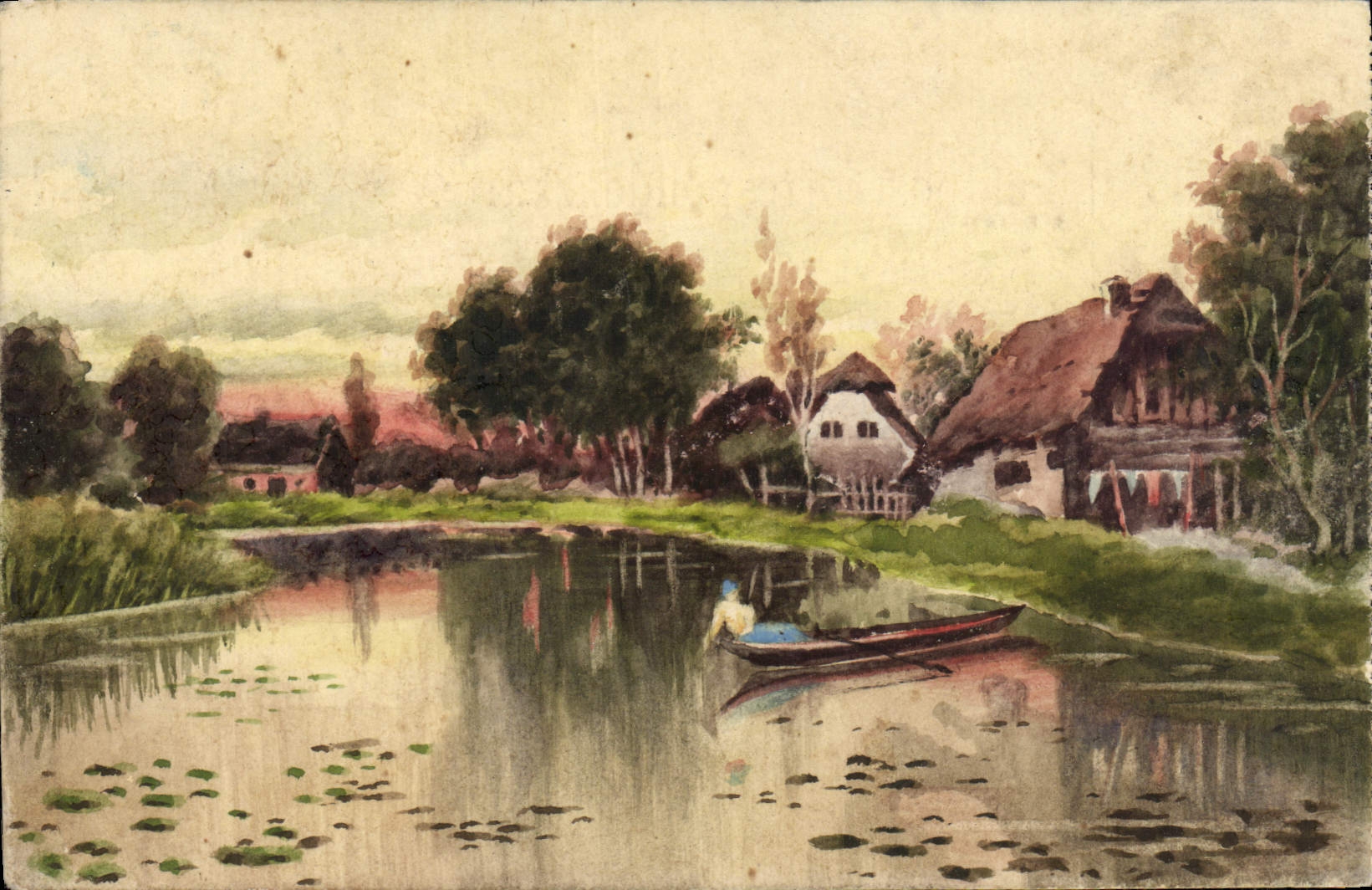 VINTAGE POSTCARD Fantasy Edge of water