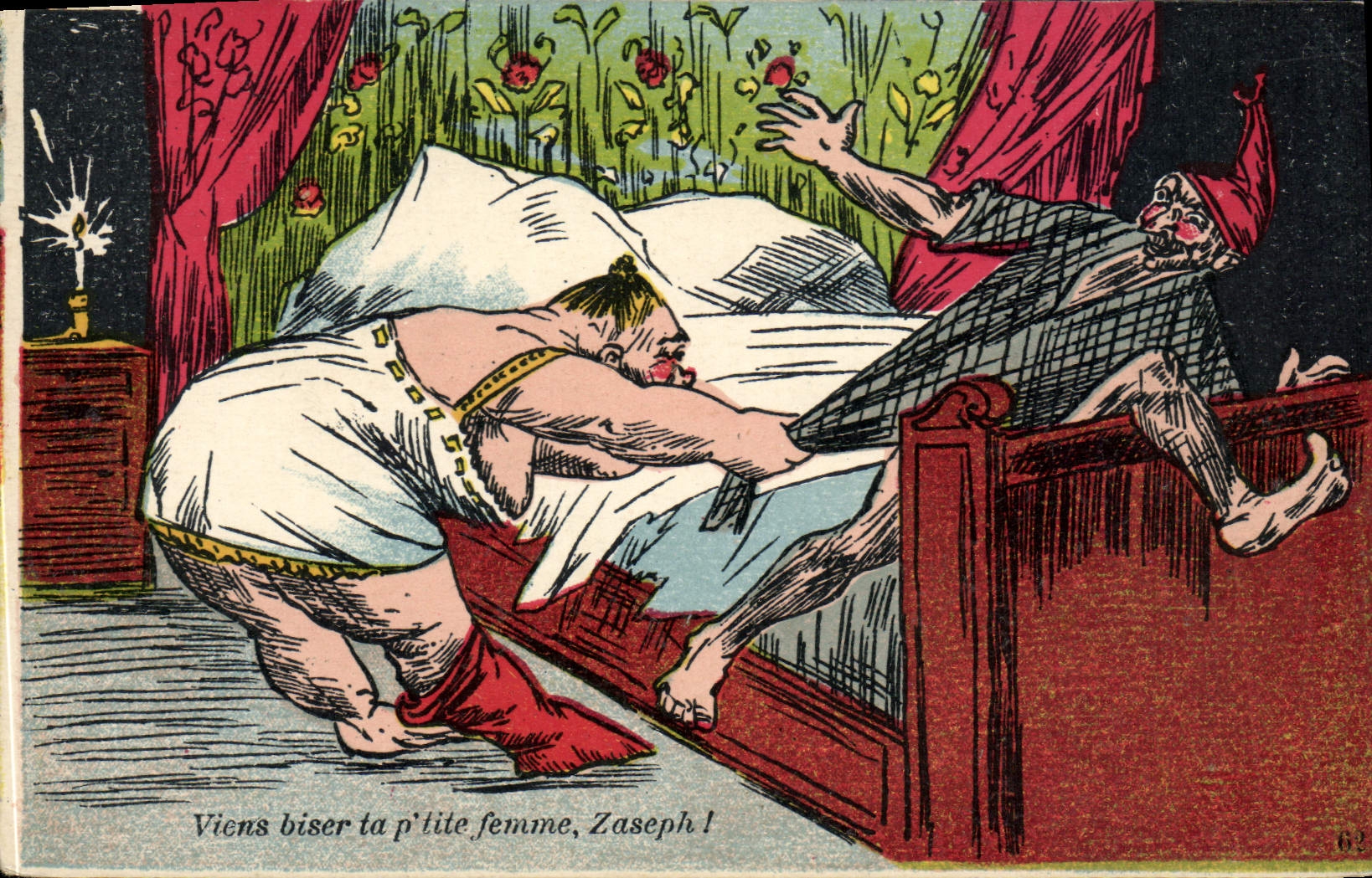 VINTAGE POSTCARD Fantaisie Woman Come to darken your p' tite Zaseph woman