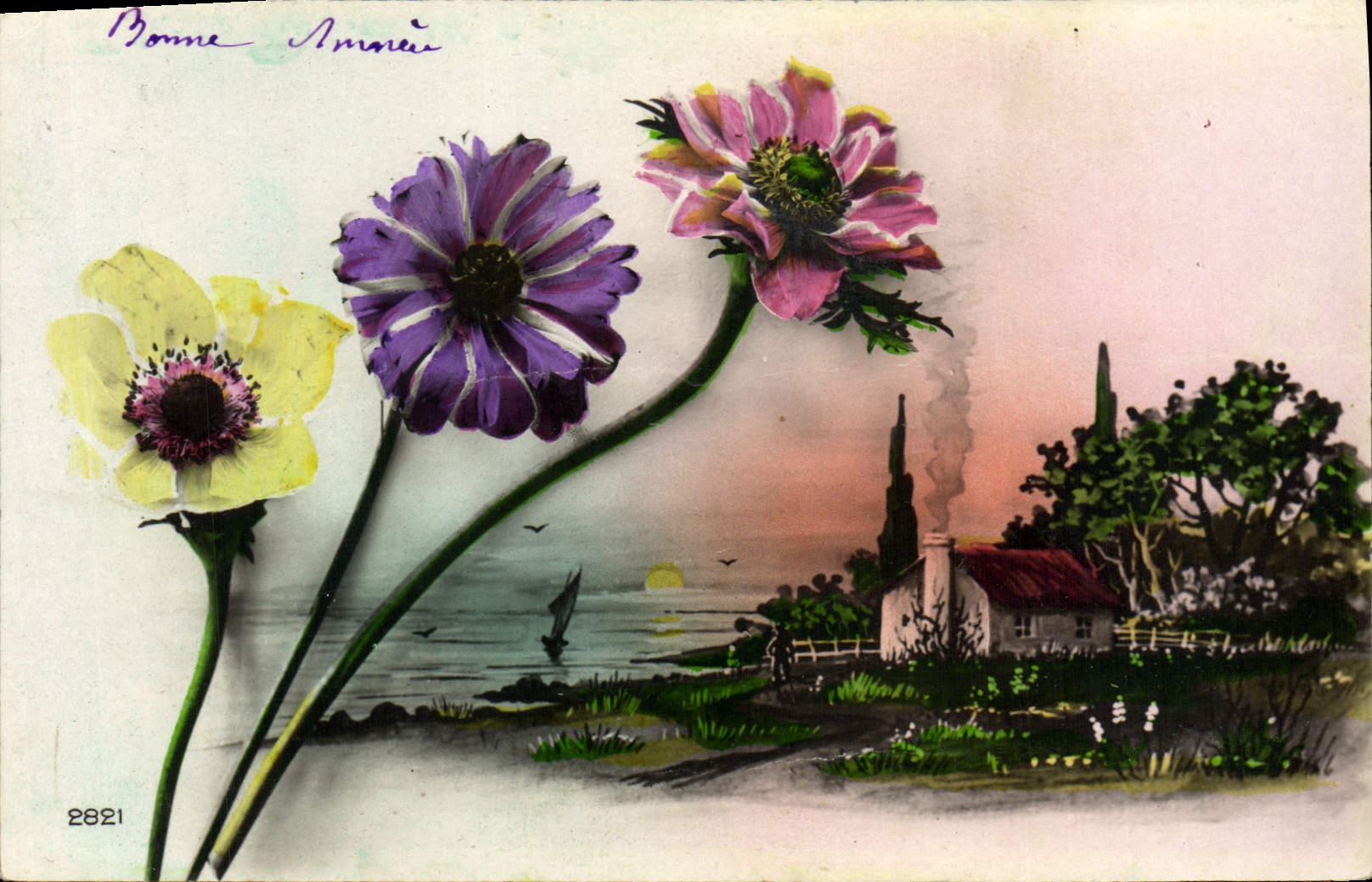 CPA Fantaisie Fleurs