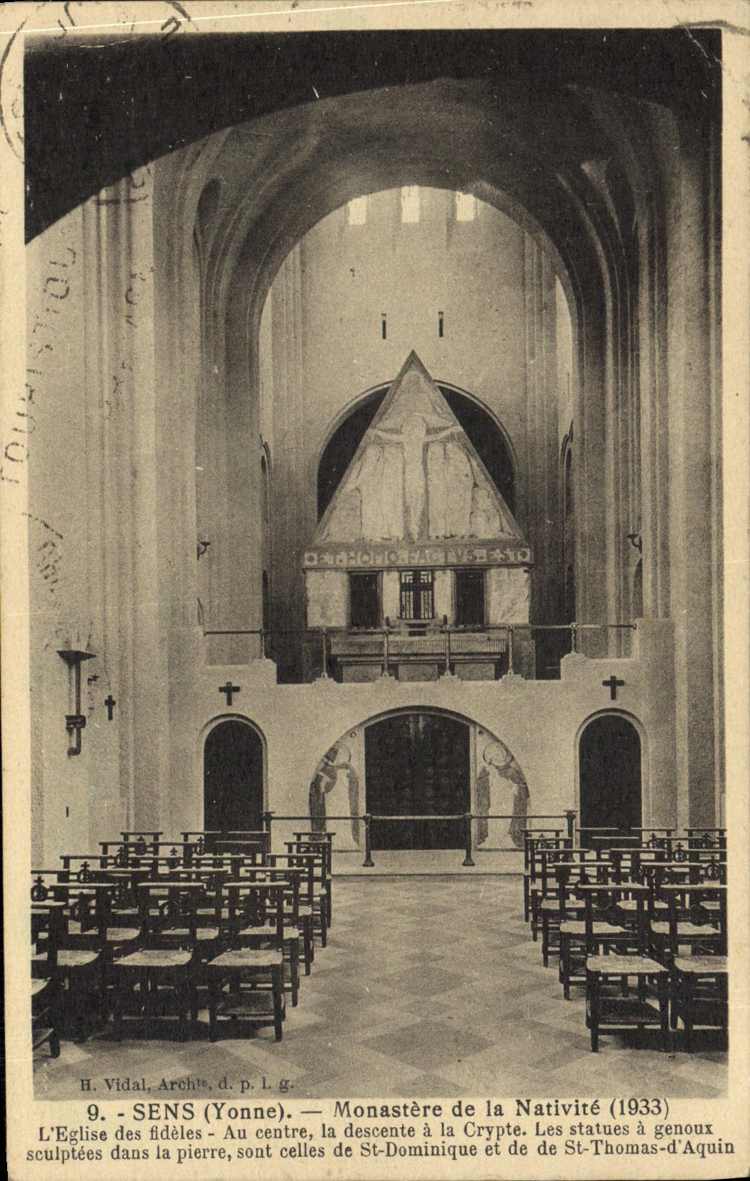 De la VENDIMIA de la POSTAL monasterio Sens de la iglesia de la natividad las fieles