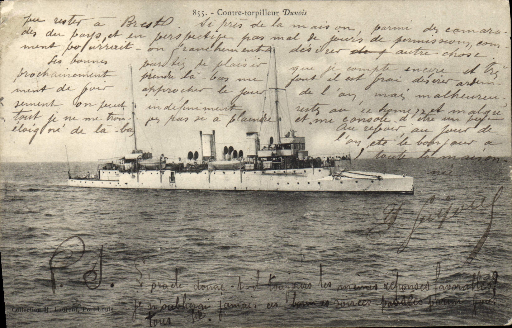 VINTAGE POSTCARD Against Dunois Destroyer