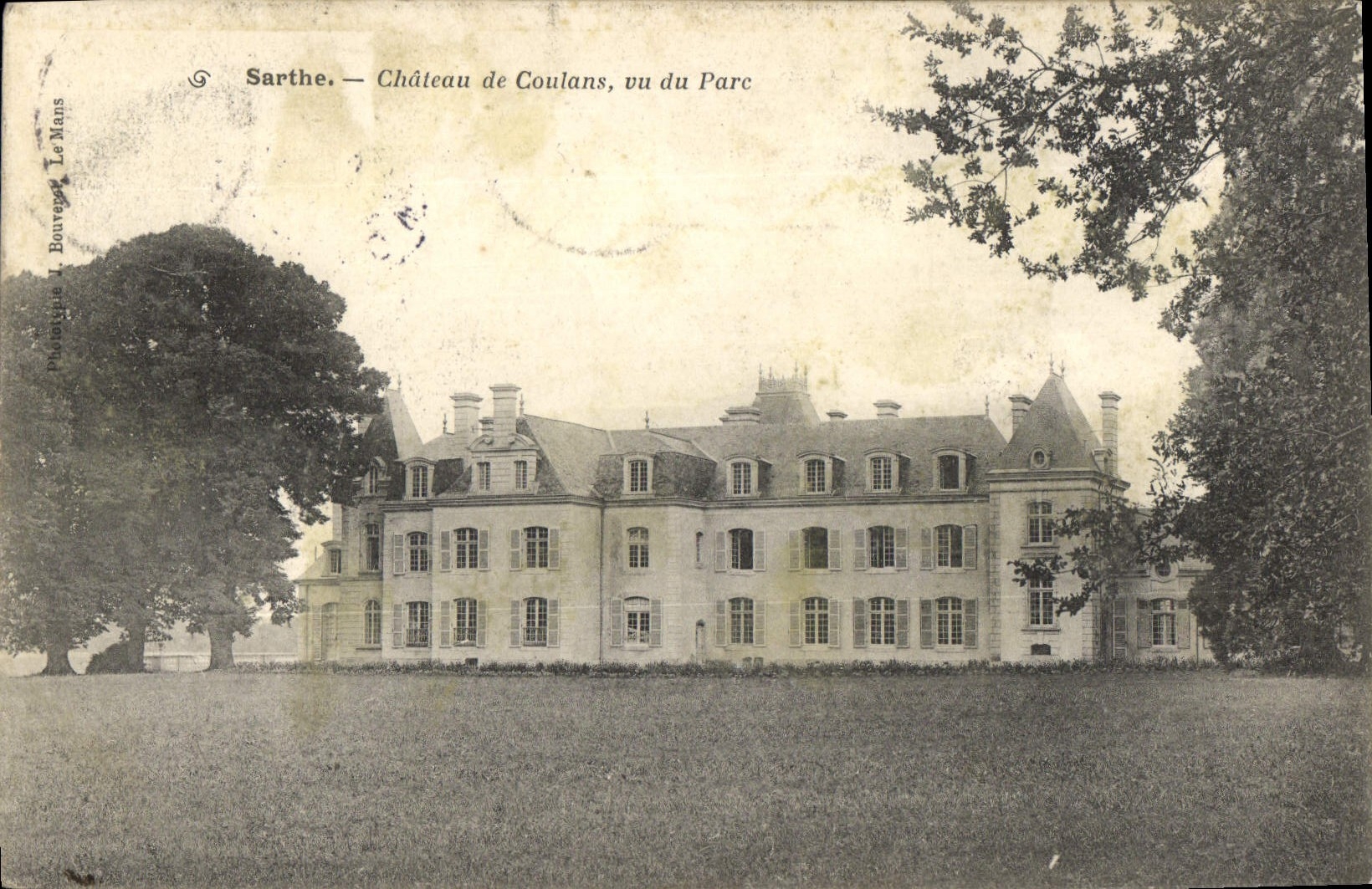 VINTAGE POSTCARD Castle of Coulans seen of the Park