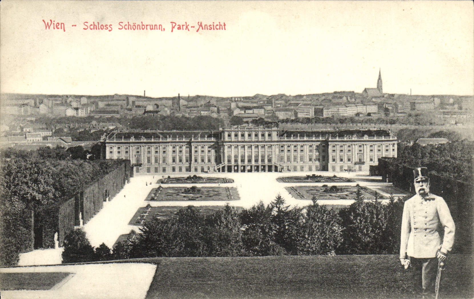 CPA Wien Schloss Schonbrunn Park Ansicht Franz Josef