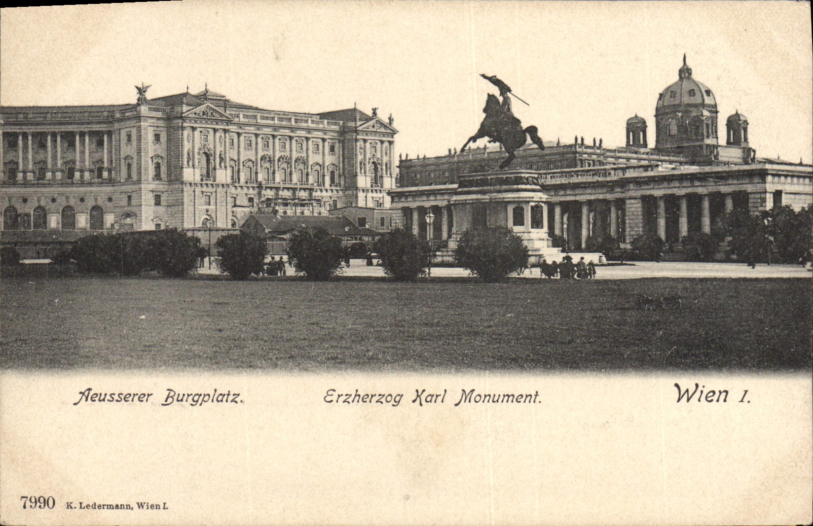 CPA Wien Aeusserer Burgplatz Erzherzog Karl Monument