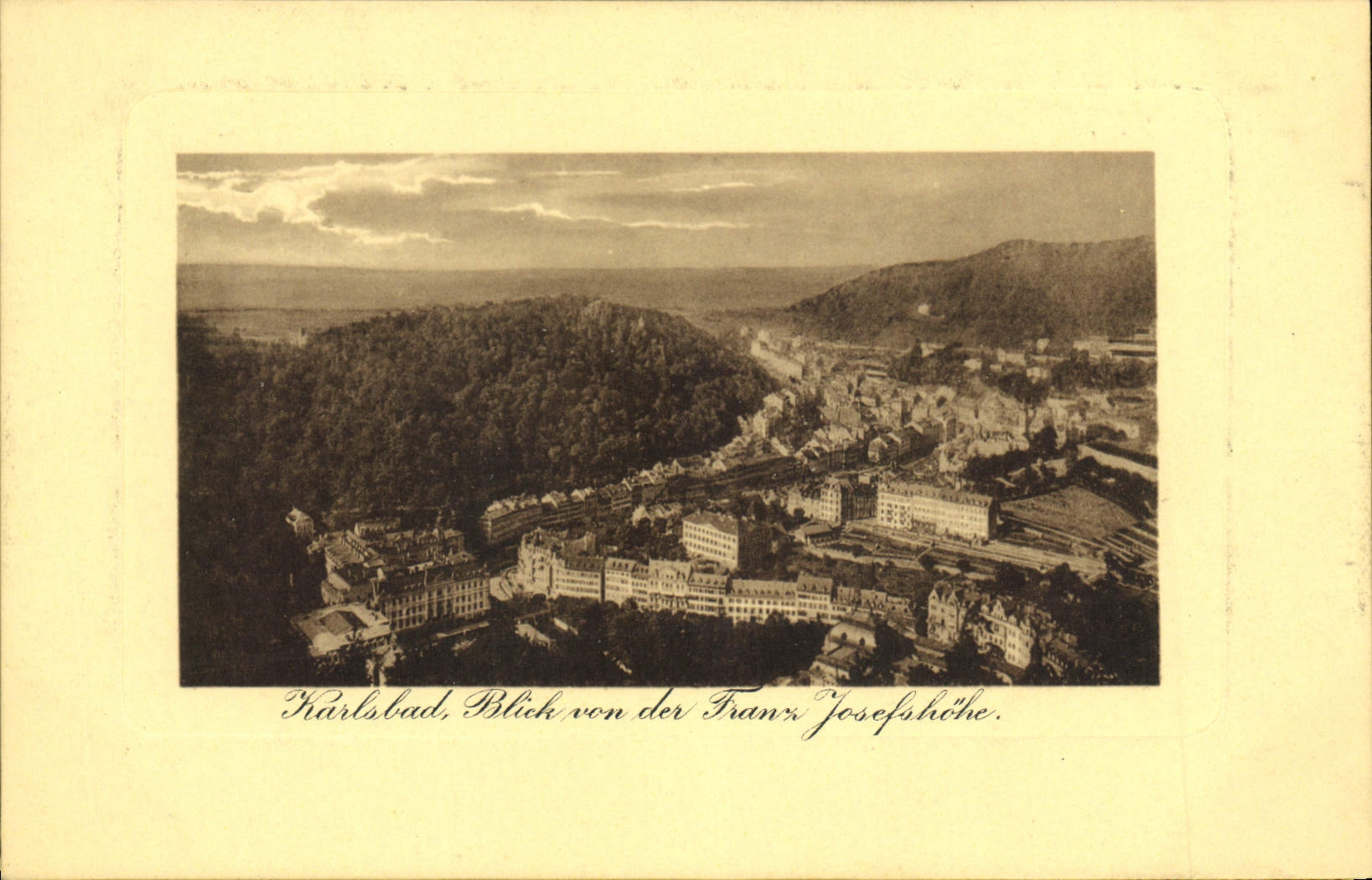POSTAL Karlsbad Blick Von DER Francisco Josefshohe de la VENDIMIA