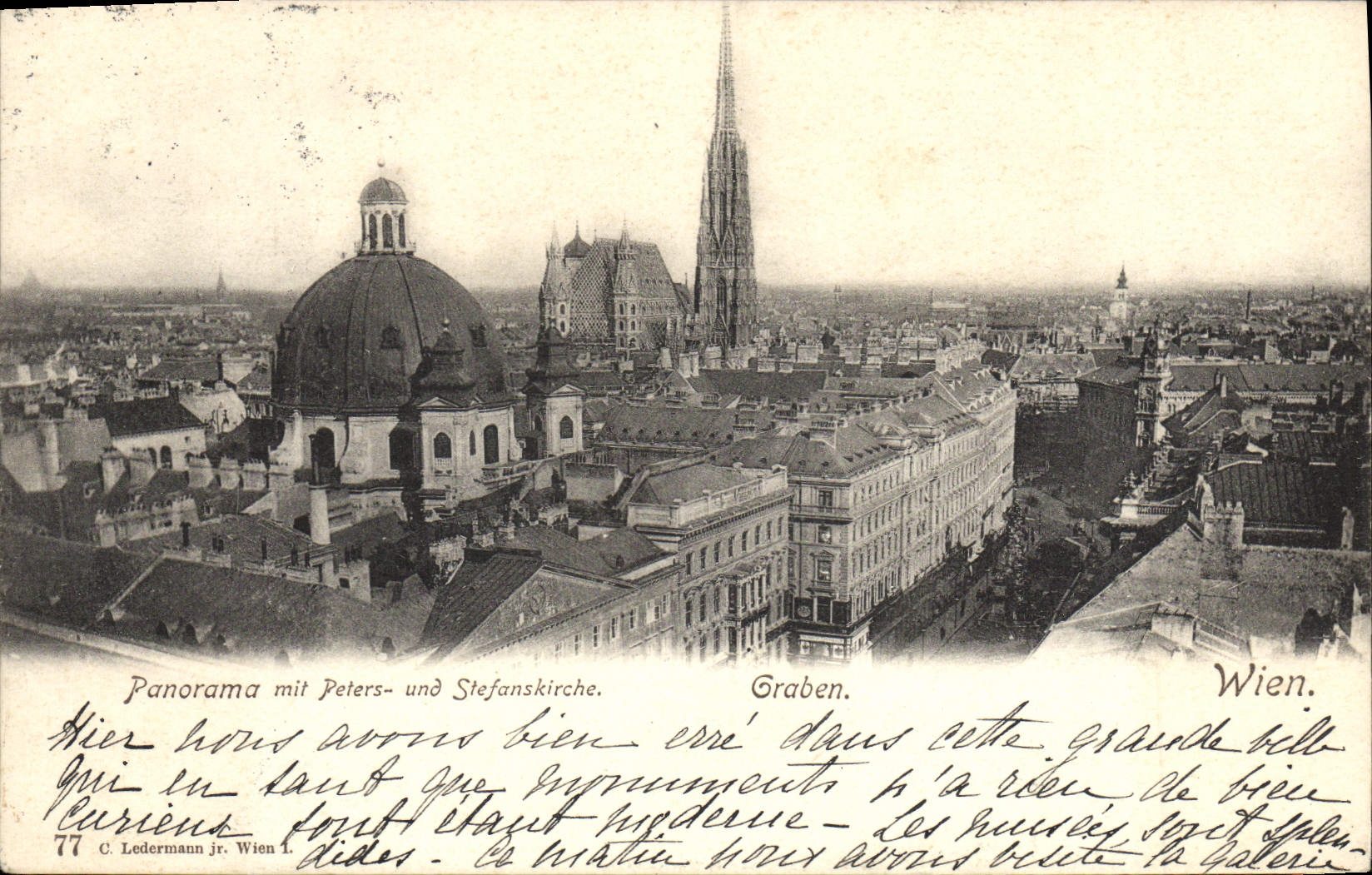 CPA Graben Wien Panorama mit Peters und Stefanskirche