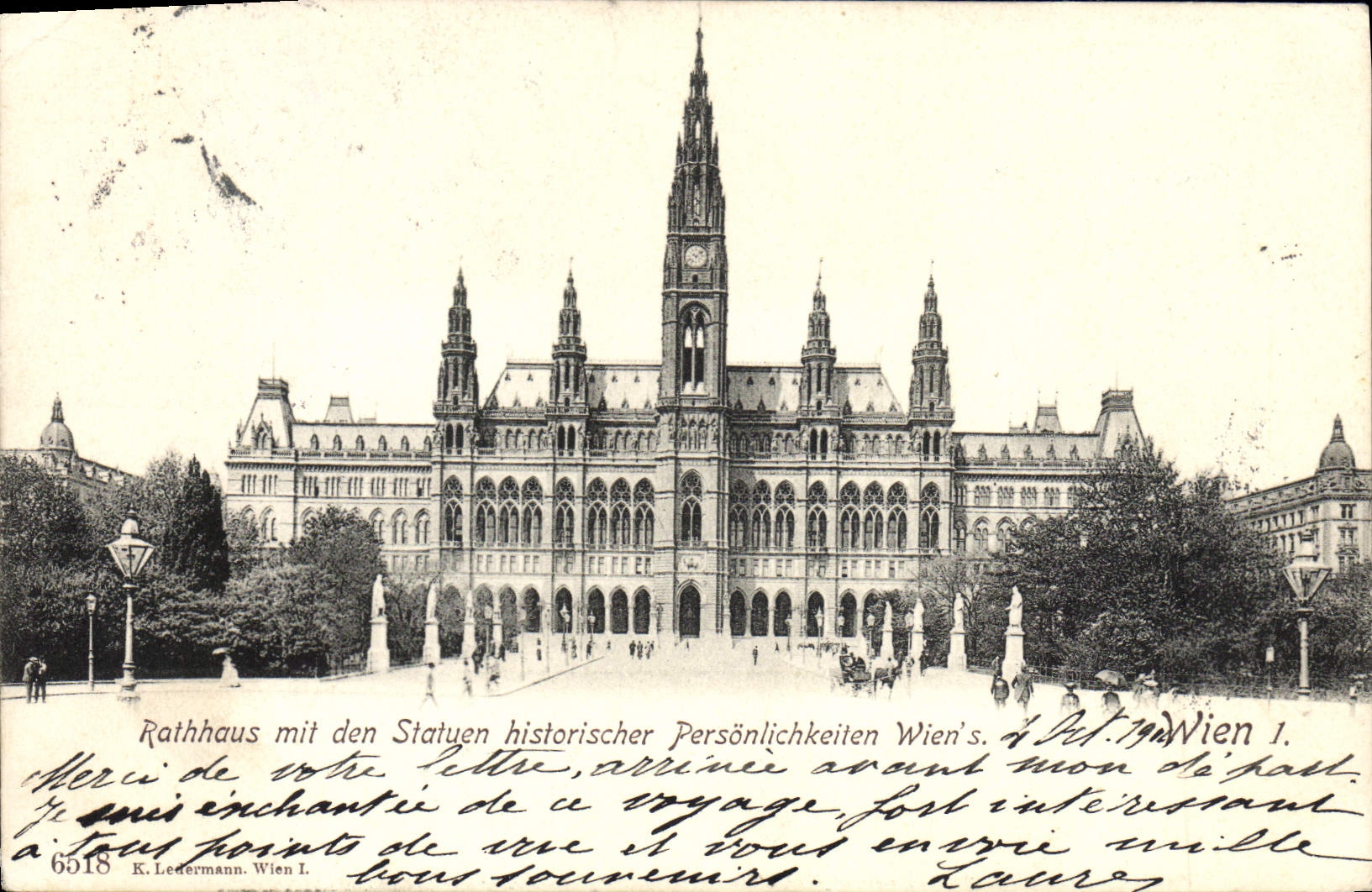 CPA Rathhaus Mit Den Statuen Historischer Personlichkeiten Wiens