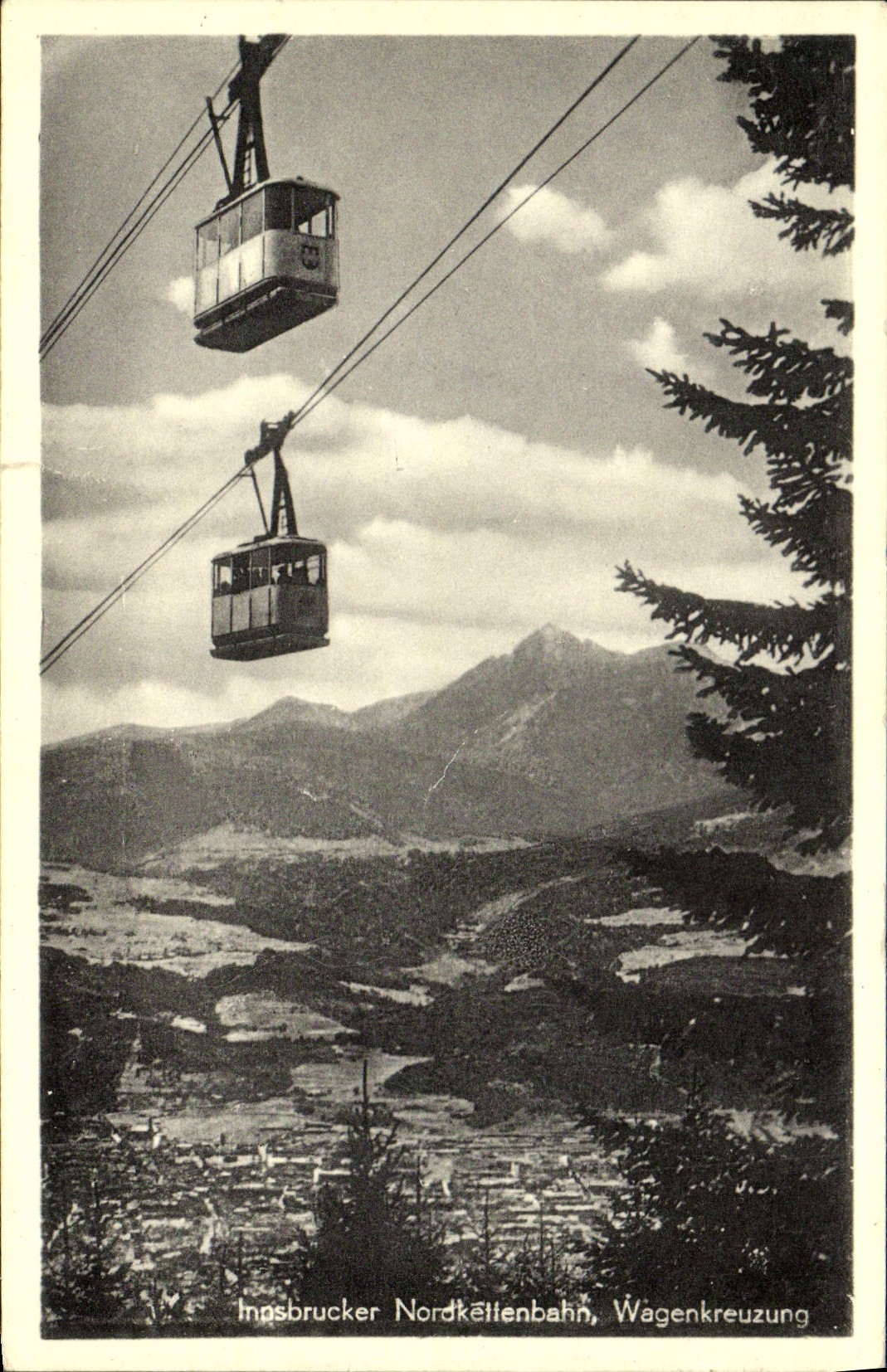 VINTAGE POSTCARD Innsbruck Nordkettenbatin Wegankreuzung