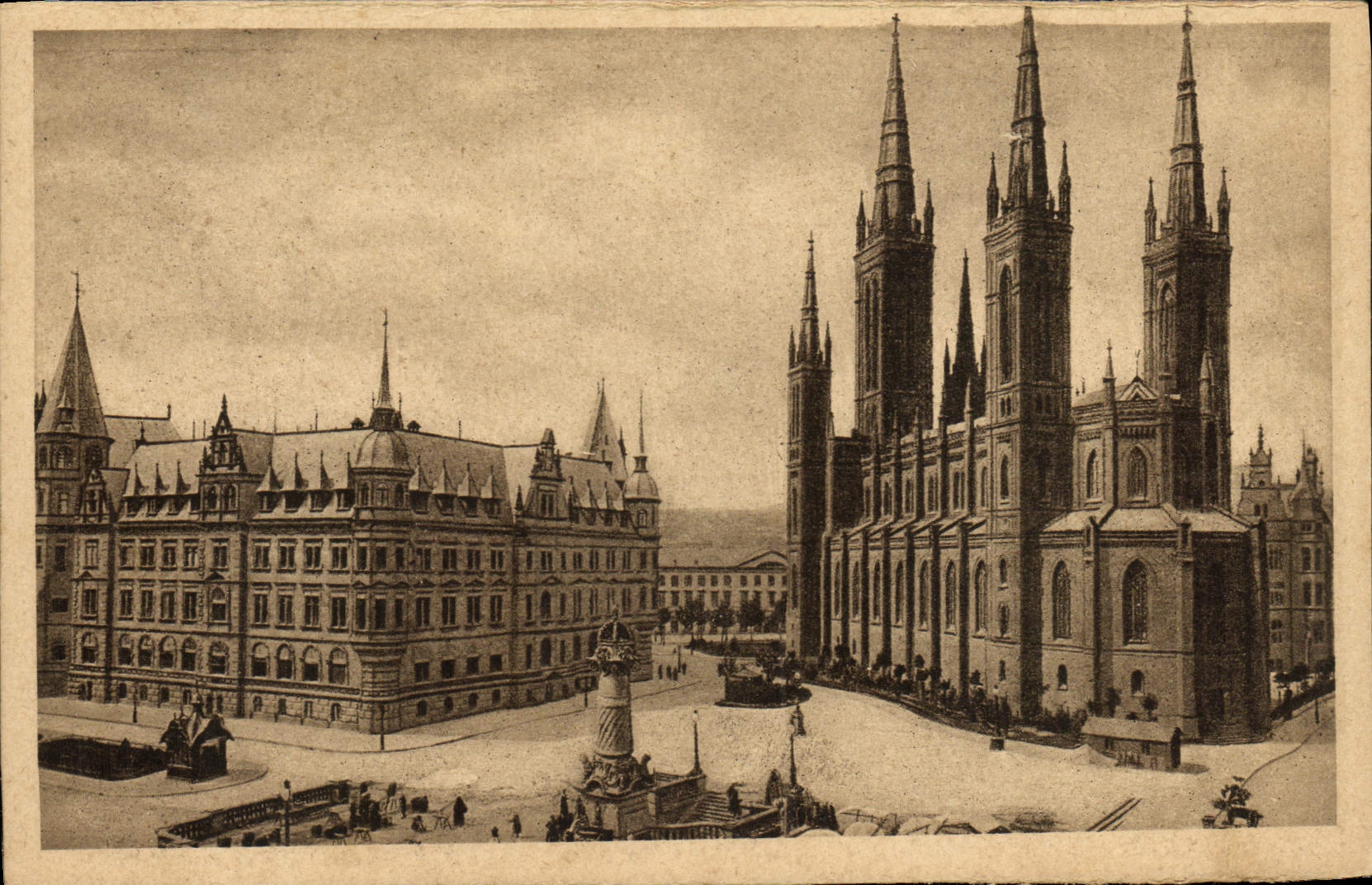 CPA Wiesbaden Rathaus And Marktkirche