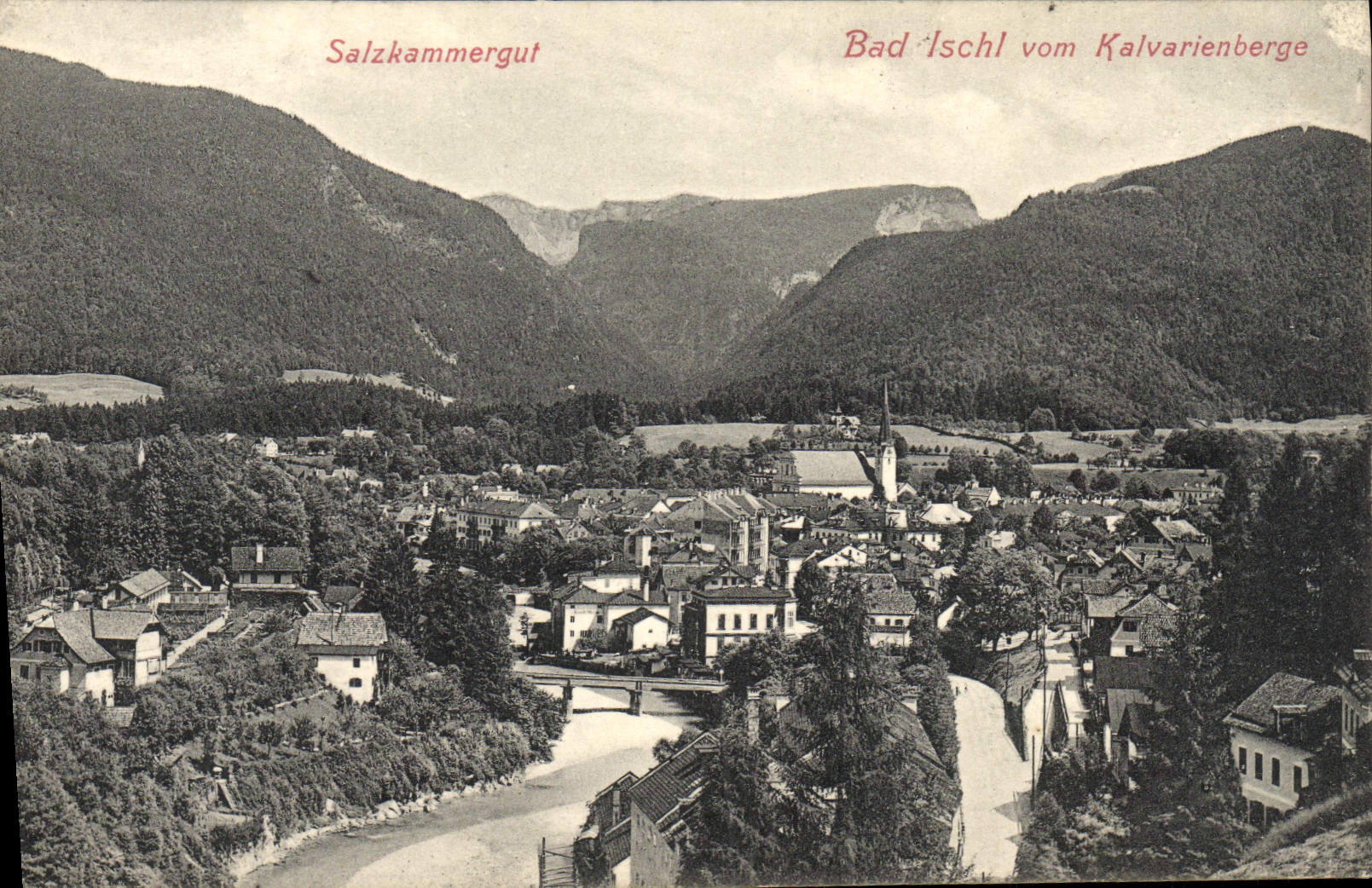 VINTAGE POSTCARD Bad Ischl Vom Kalvarienberge