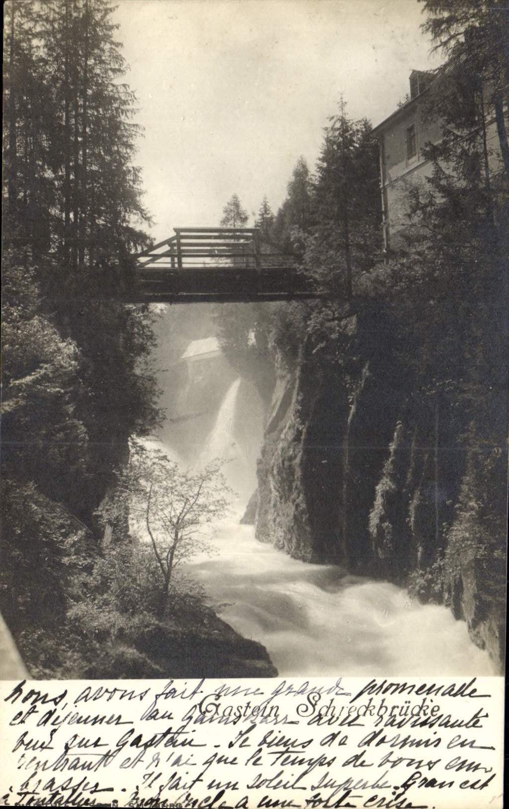 VINTAGE POSTCARD Gastein Schrekbrucke