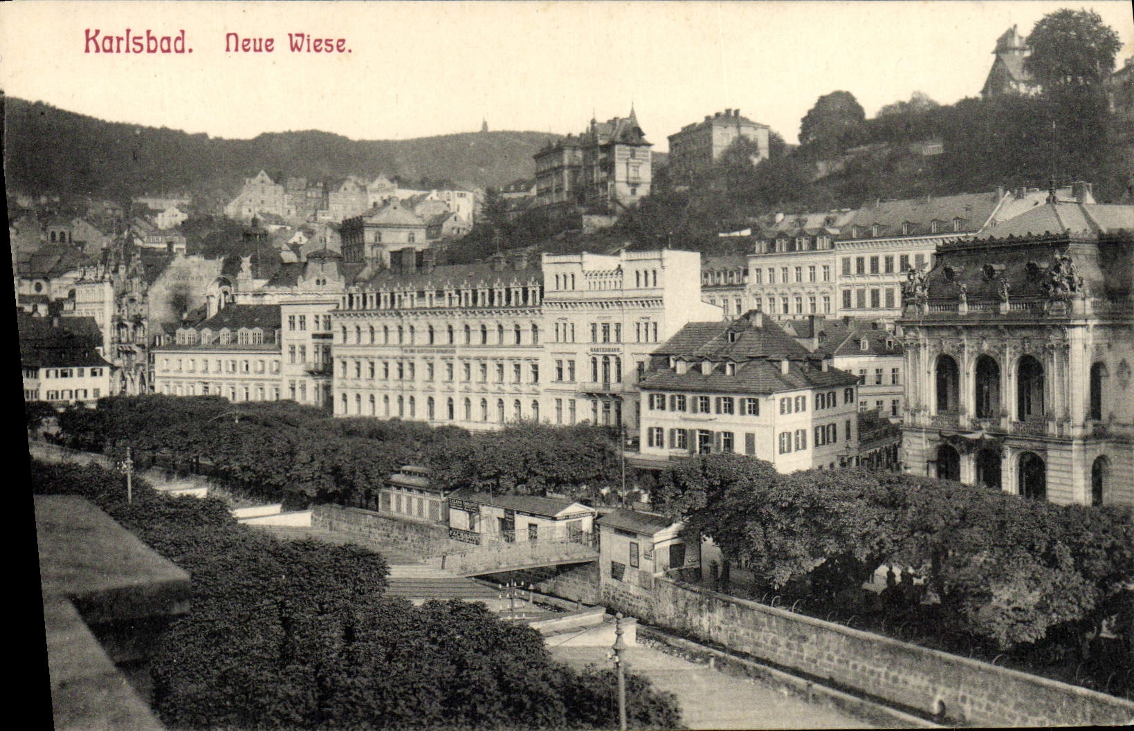 POSTAL Karlsbad Neue de la VENDIMIA el Wiese