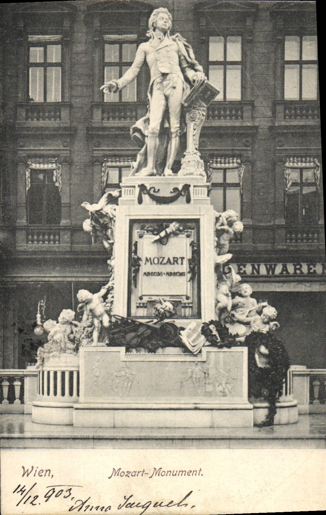 CPA Wien Mozart Monument