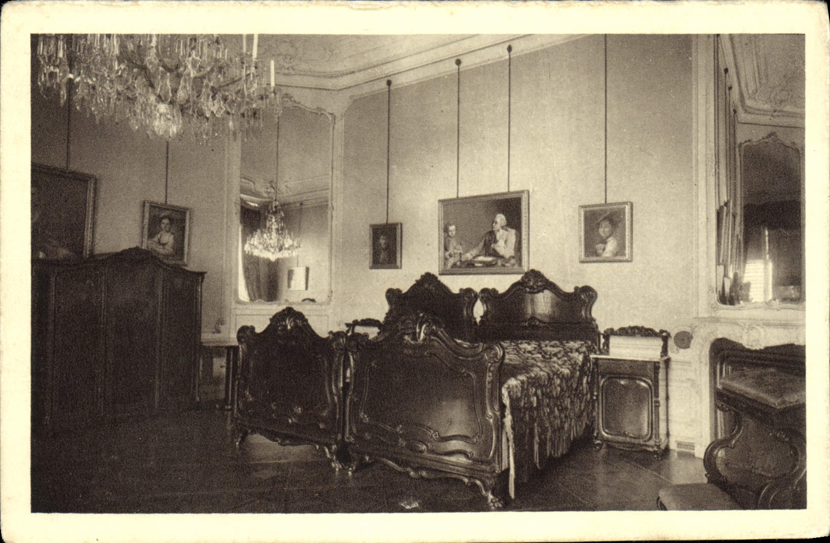 CPA Wien Schonbrunn Schloss Gemeinsames Schlafzimmer des Kaisers Franz Josef I