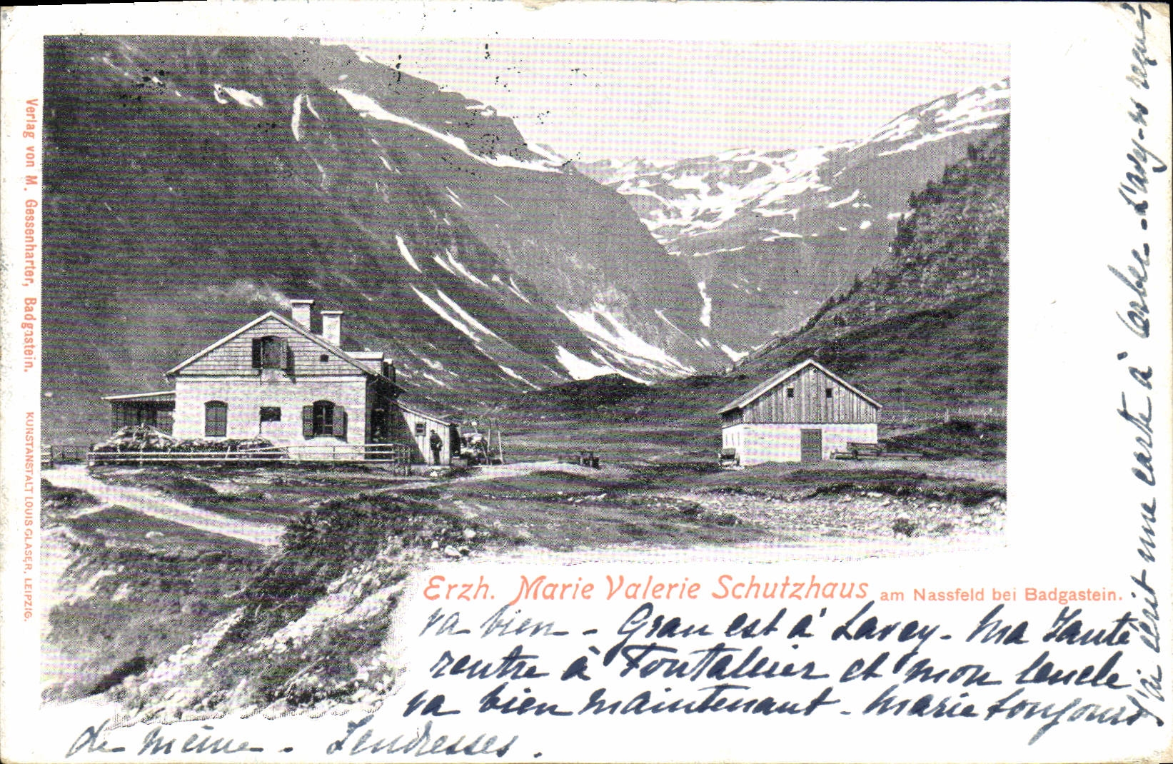 VINTAGE POSTCARD Erzh Marie Valerie Schutzhaus amndt Nassfeld EIB Badgastein