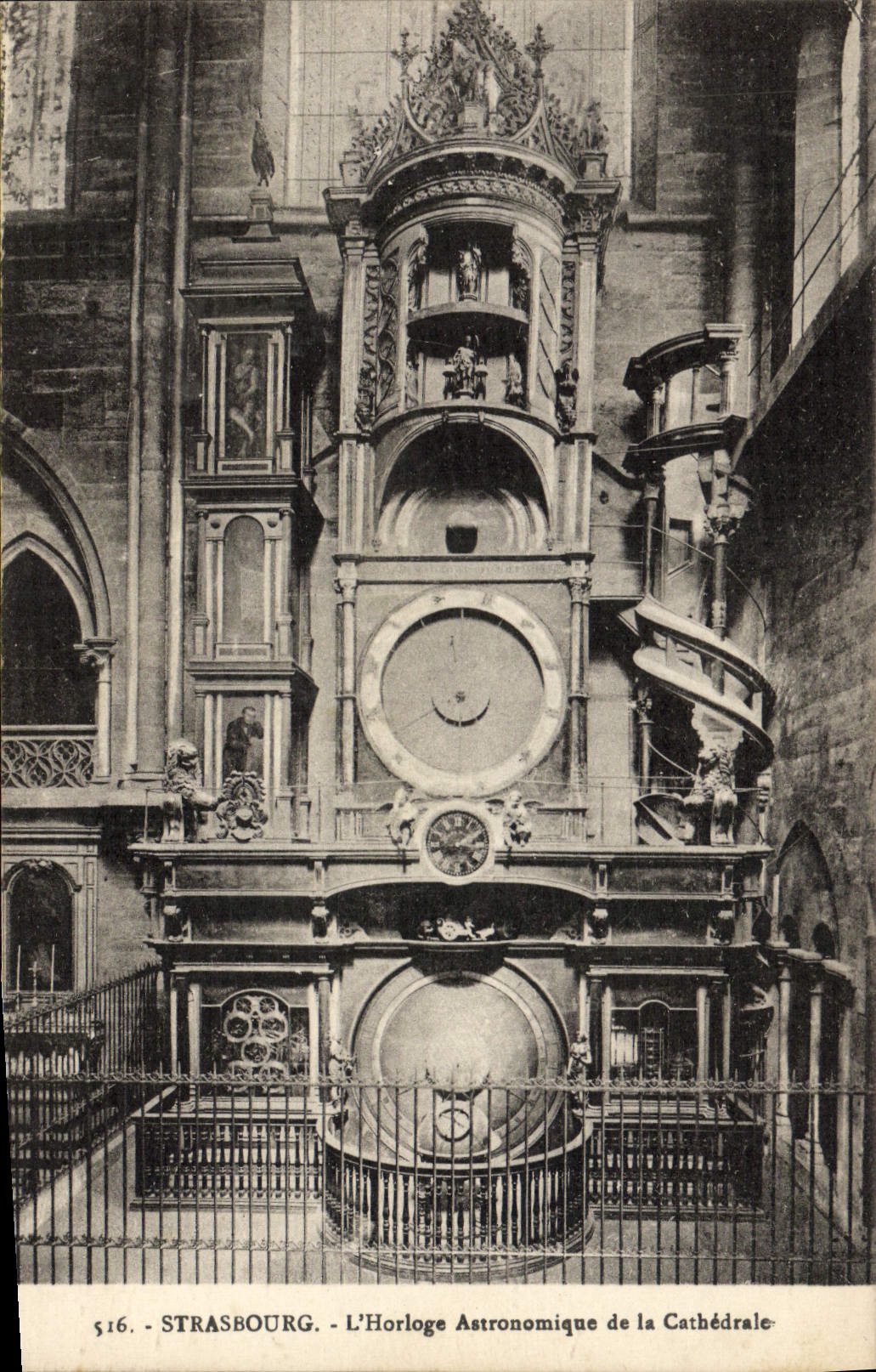 POSTAL Estrasburgo de la VENDIMIA el reloj astronómico de la catedral