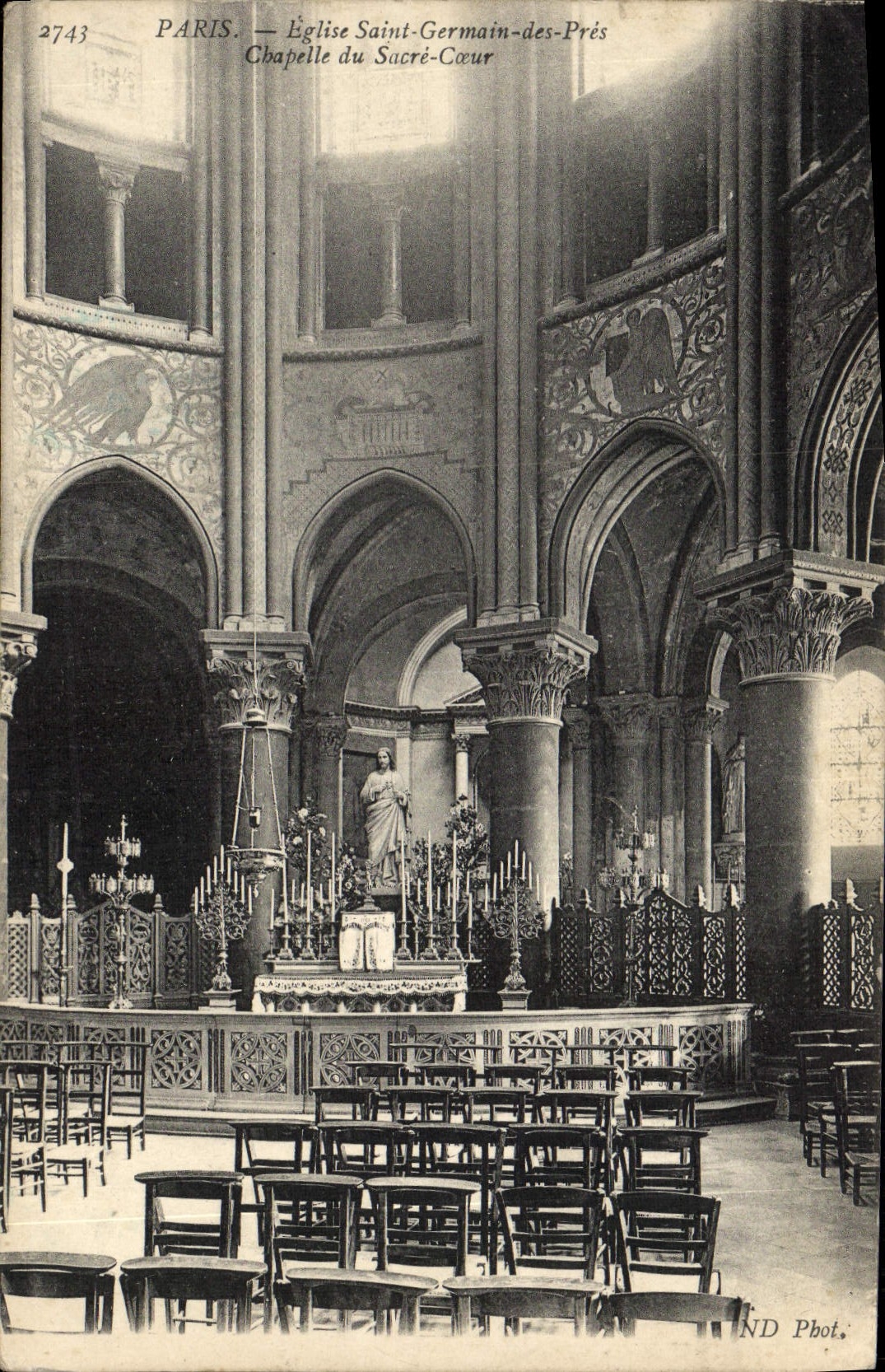 VINTAGE POSTCARD Paris Church German St Of Close Vault of the Sacring Heart